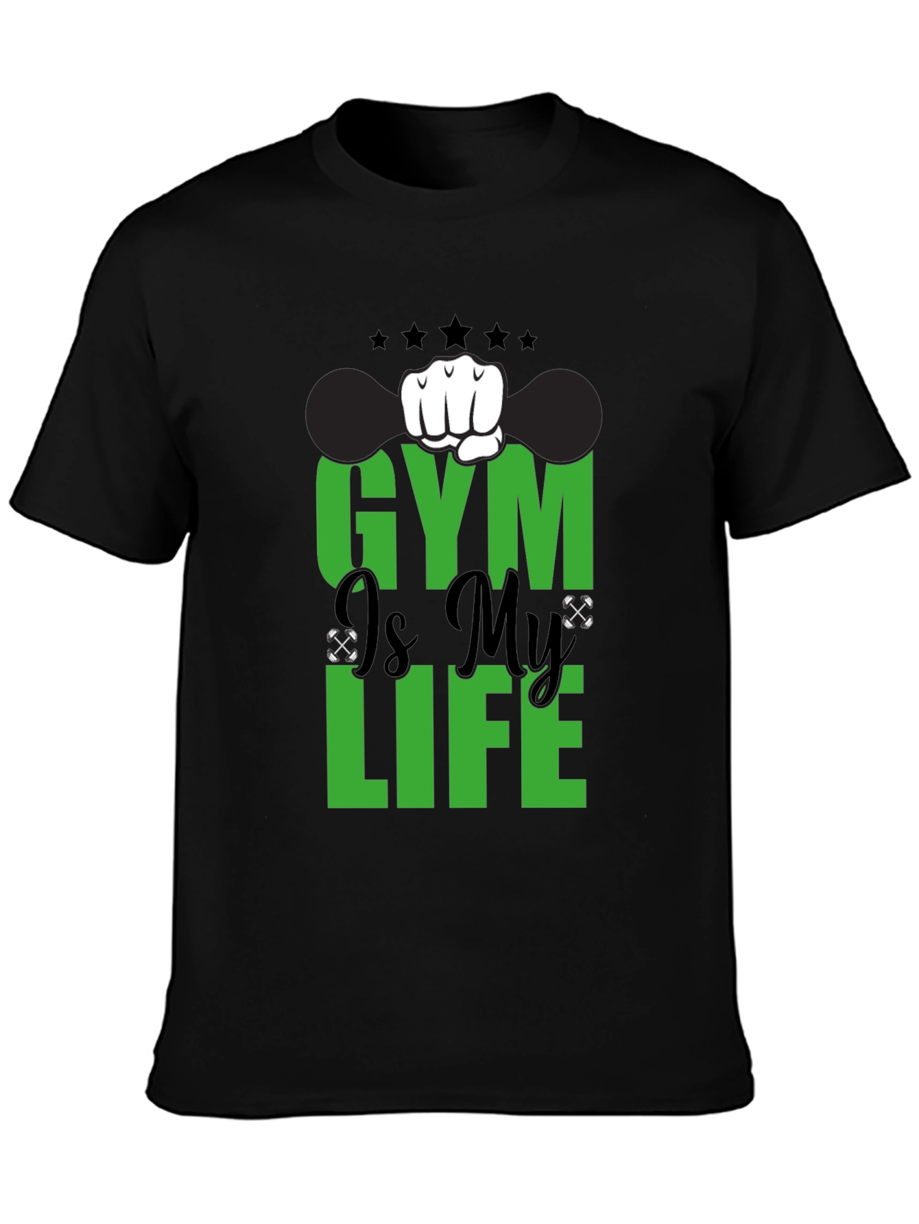 Gym is My Life Black Graphic Tee