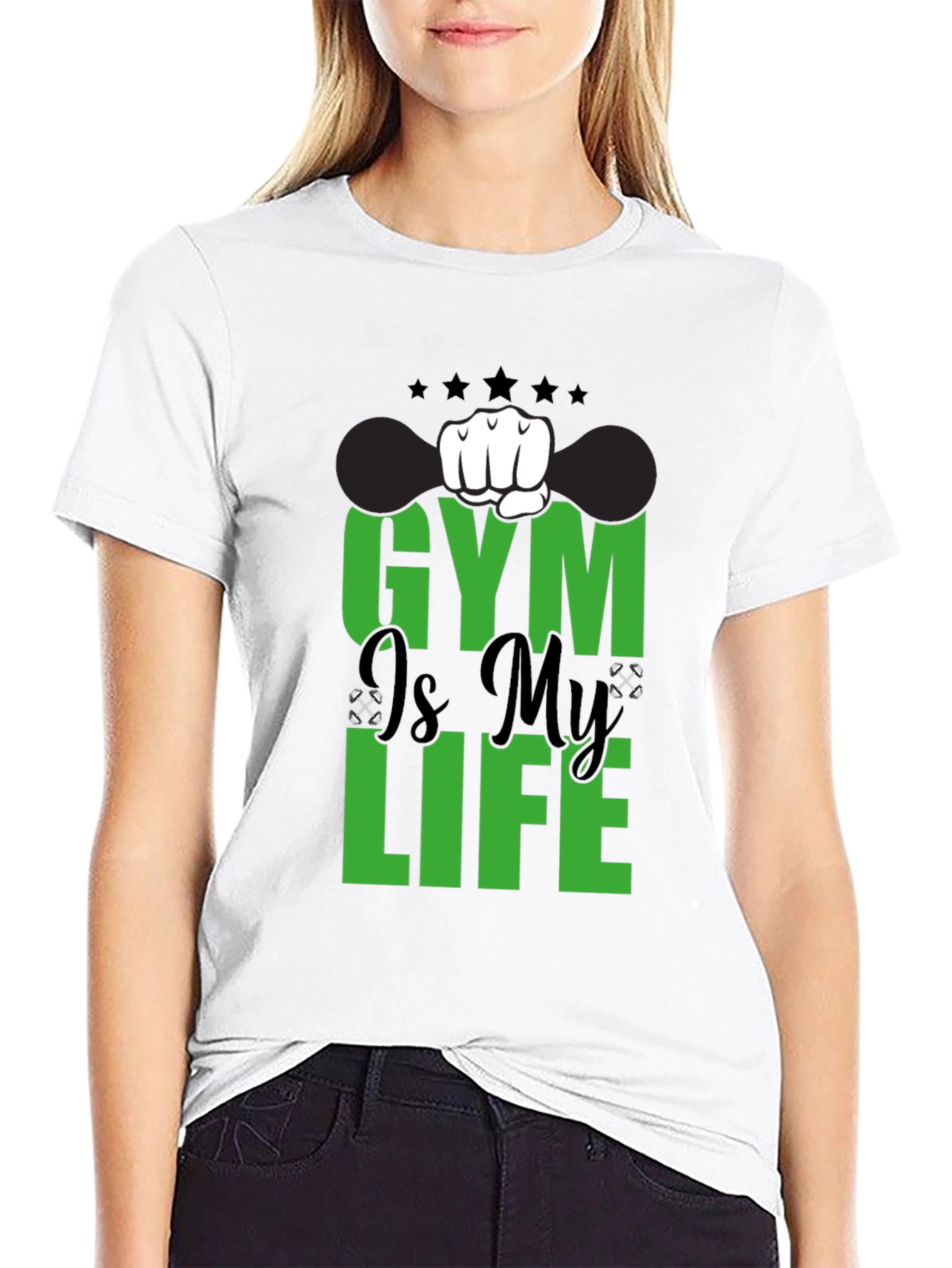 Gym is My Life Black Graphic Tee