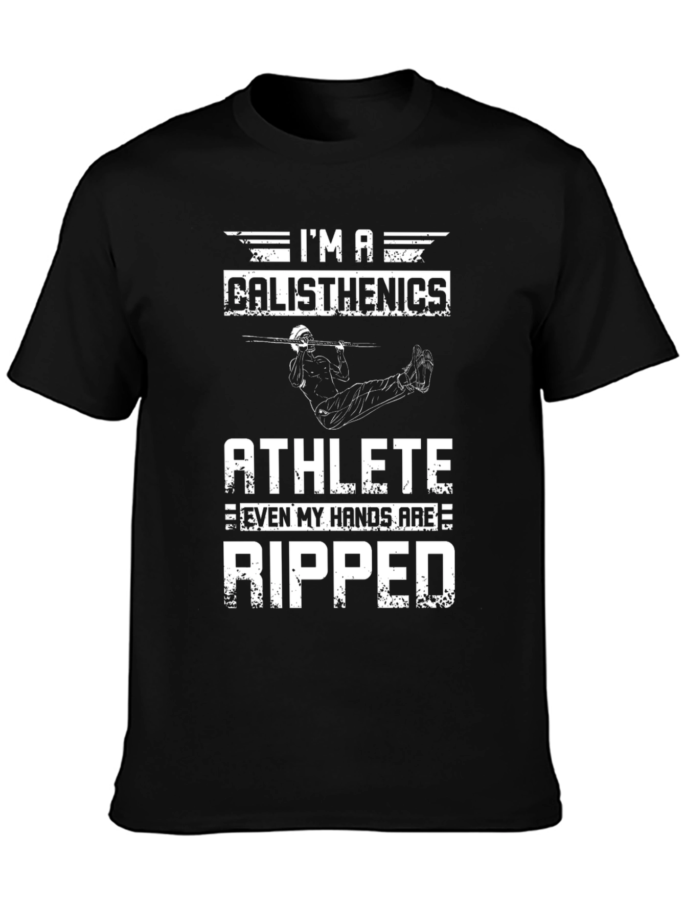 Calisthenics Athlete Ripped Hands Black Graphic T-Shirt