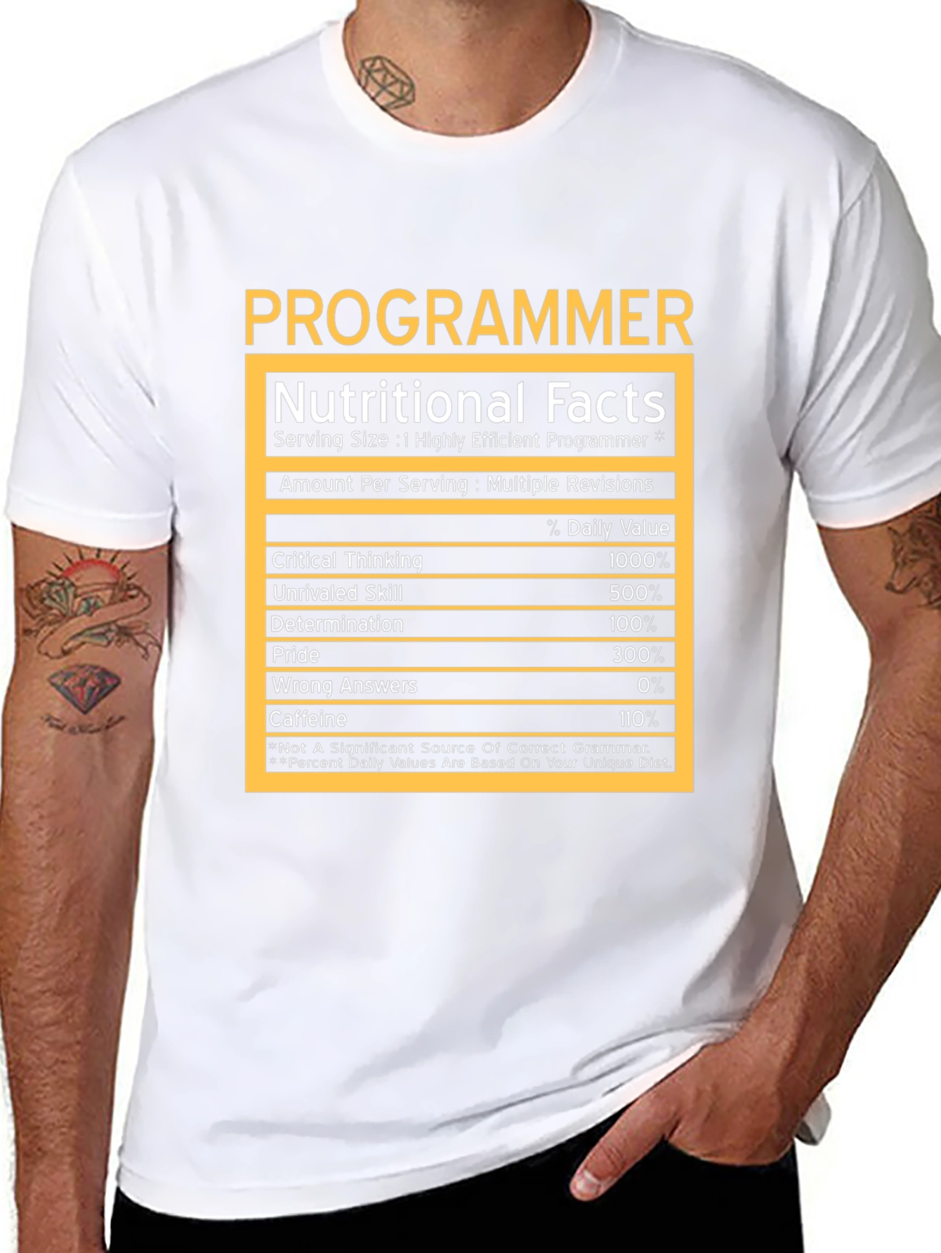 Programmer Nutritional Facts T-Shirt - Geeky Humor Tee