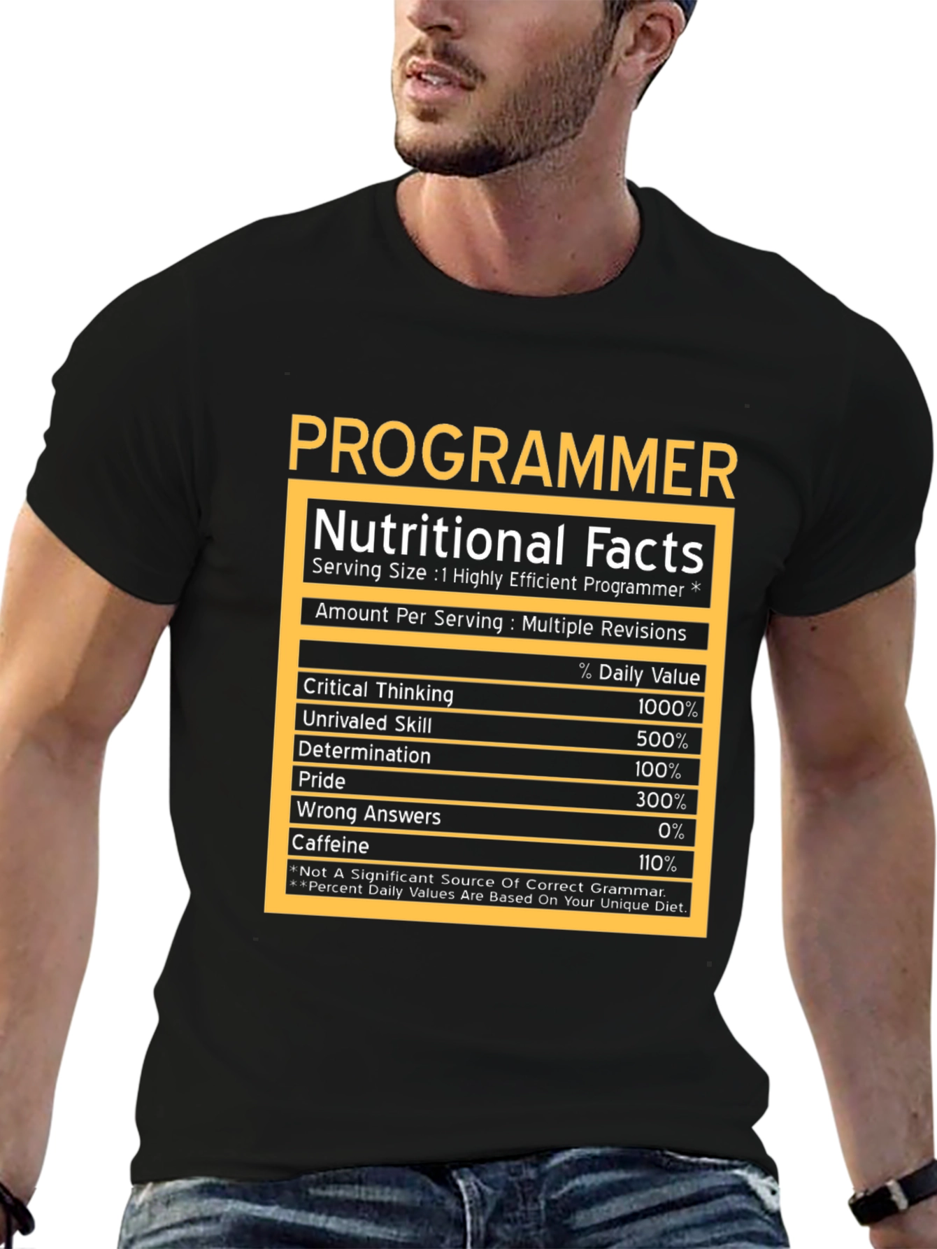 Programmer Nutritional Facts T-Shirt - Geeky Humor Tee