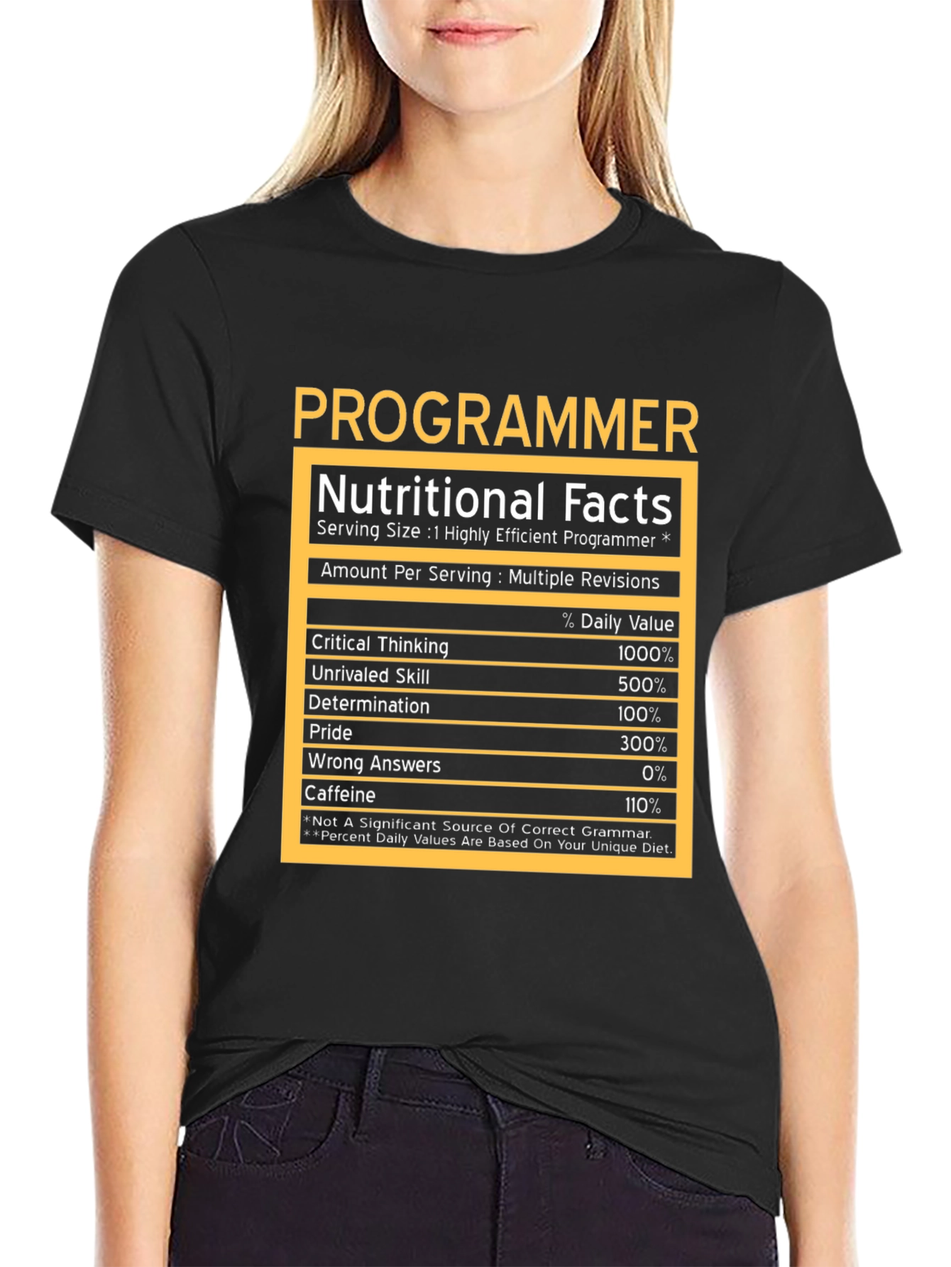 Programmer Nutritional Facts T-Shirt - Geeky Humor Tee