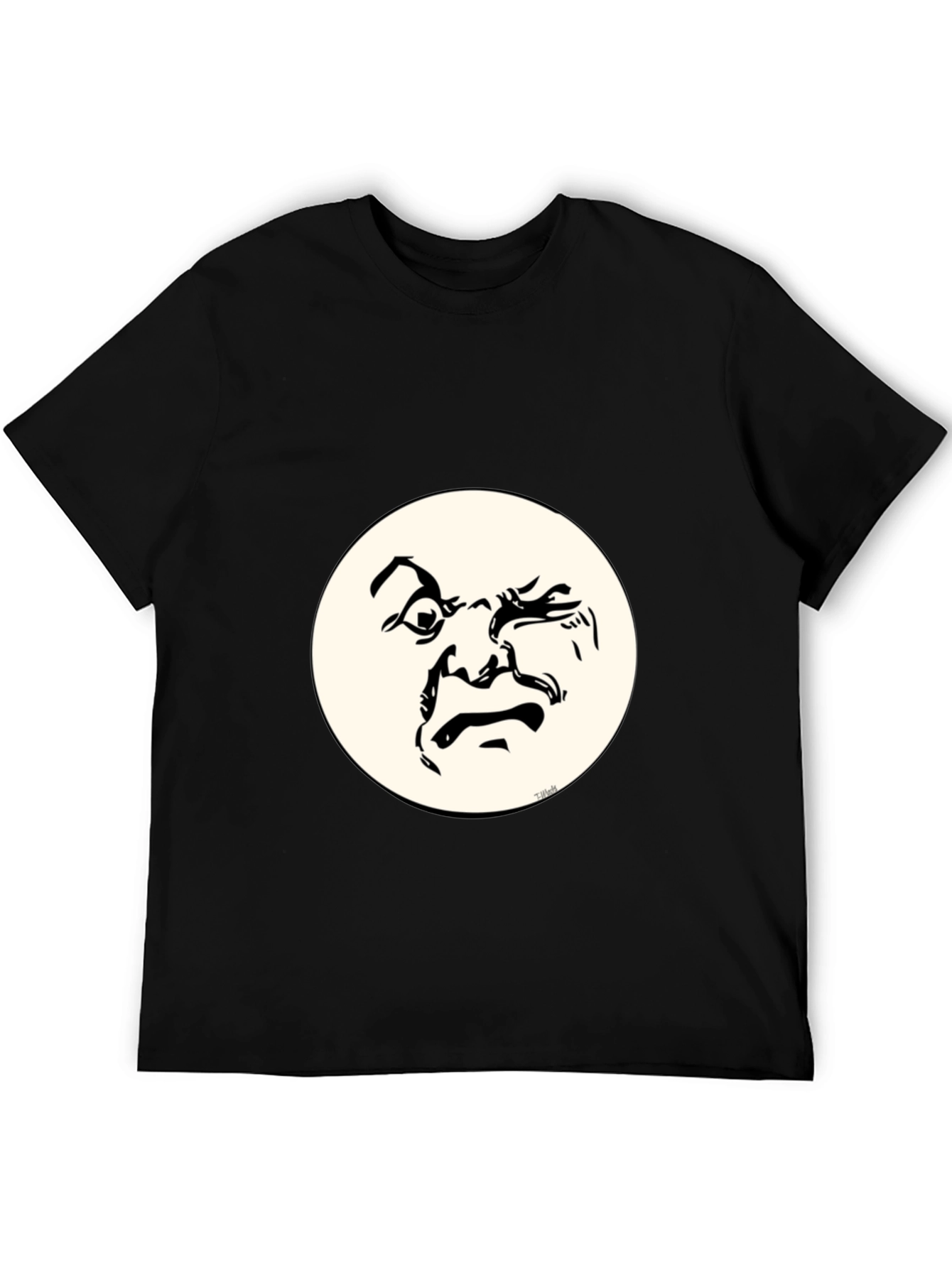 Funny Face Graphic T-Shirt - Crew Neck Cotton Tee