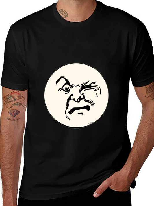 Funny Face Graphic T-Shirt - Crew Neck Cotton Tee