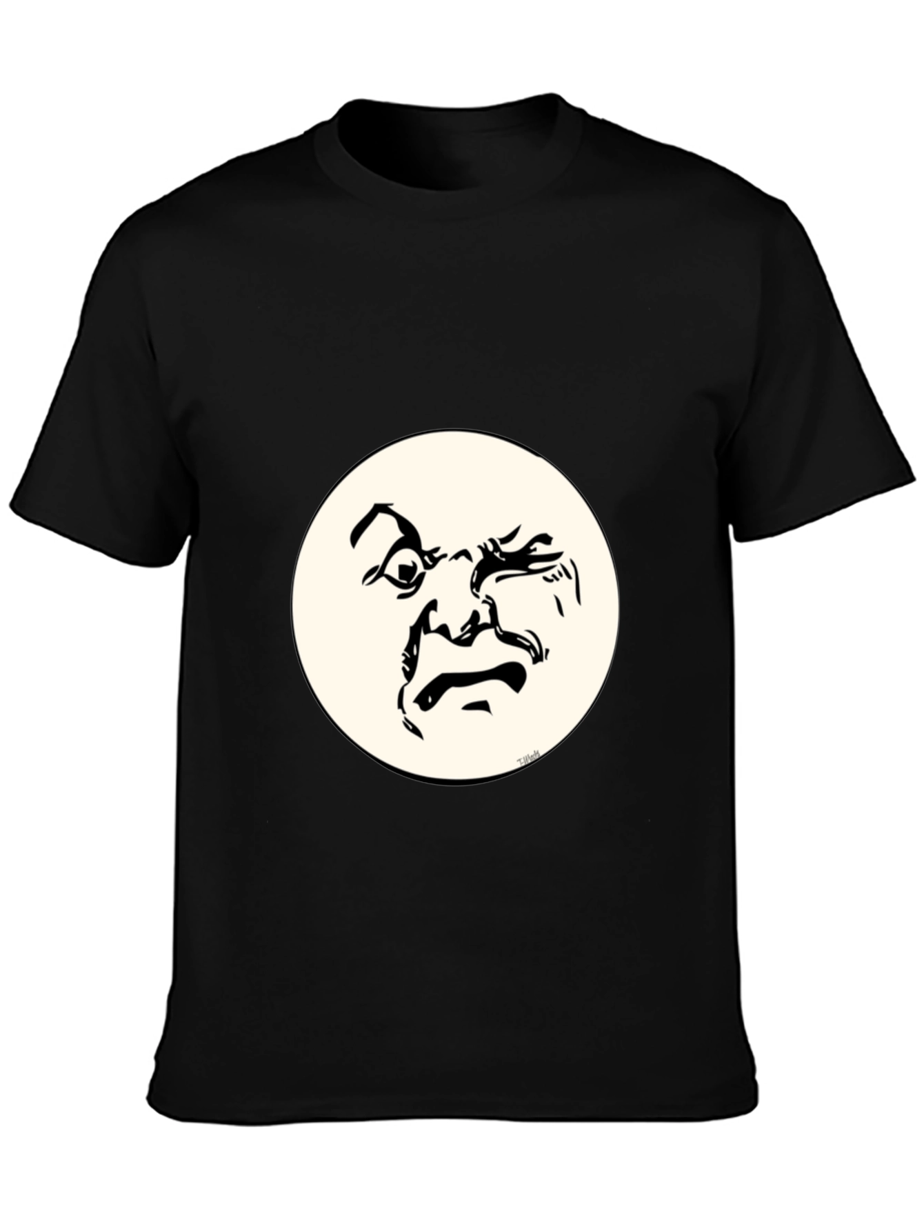 Funny Face Graphic T-Shirt - Crew Neck Cotton Tee