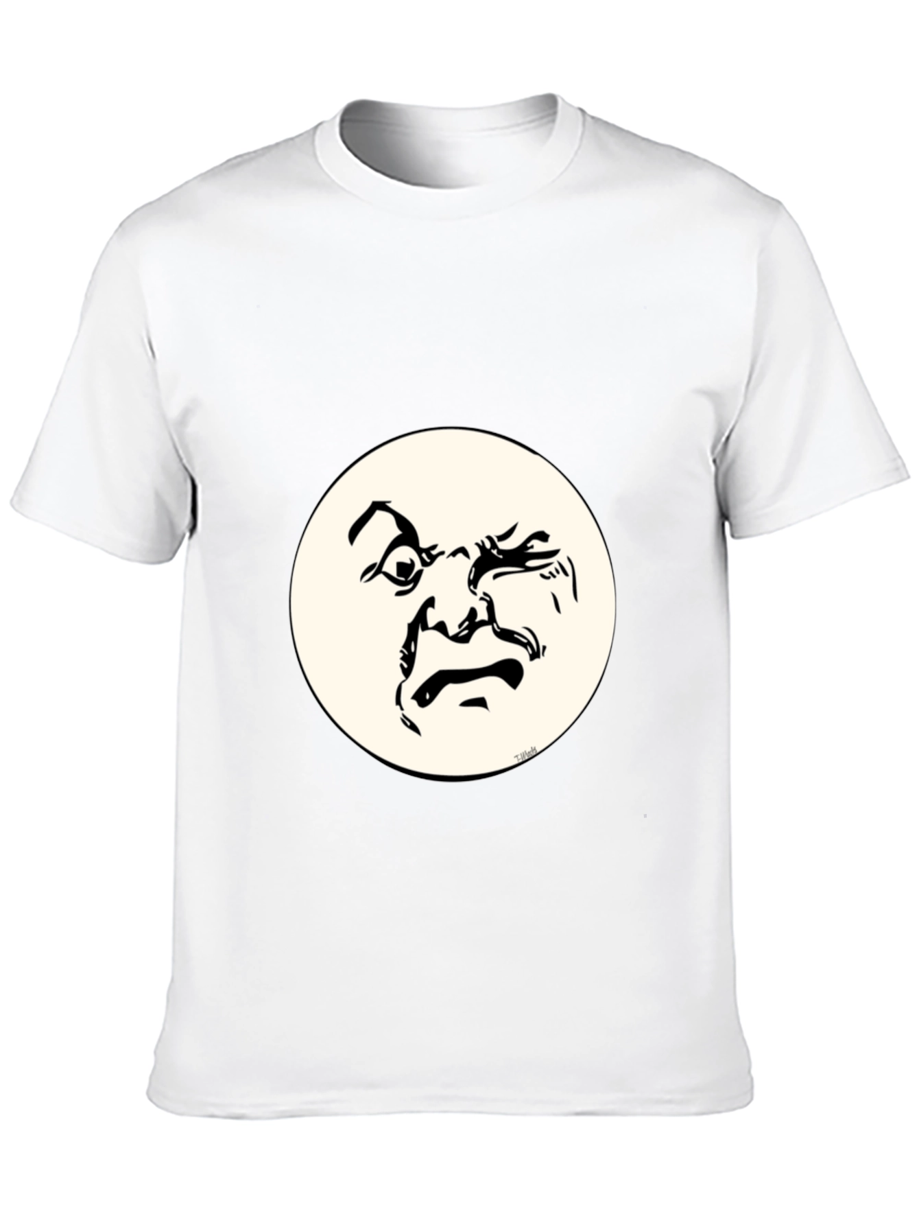 Funny Face Graphic T-Shirt - Crew Neck Cotton Tee