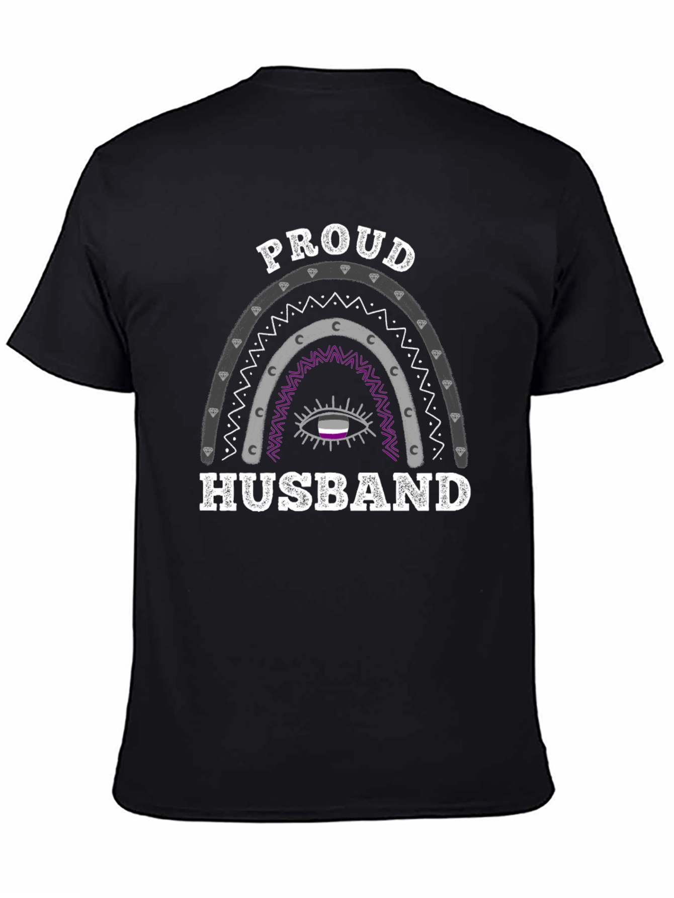 Proud Husband Asexual Pride Rainbow Graphic T-Shirt