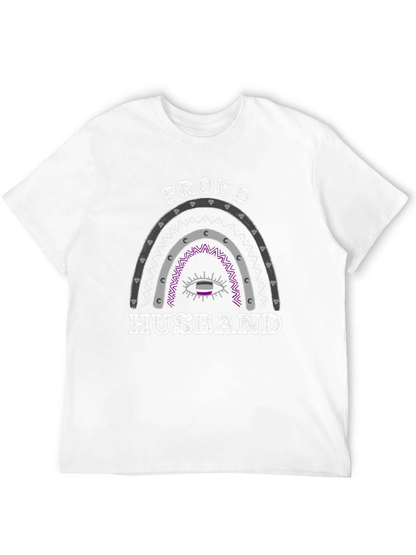 Proud Husband Asexual Pride Rainbow Graphic T-Shirt