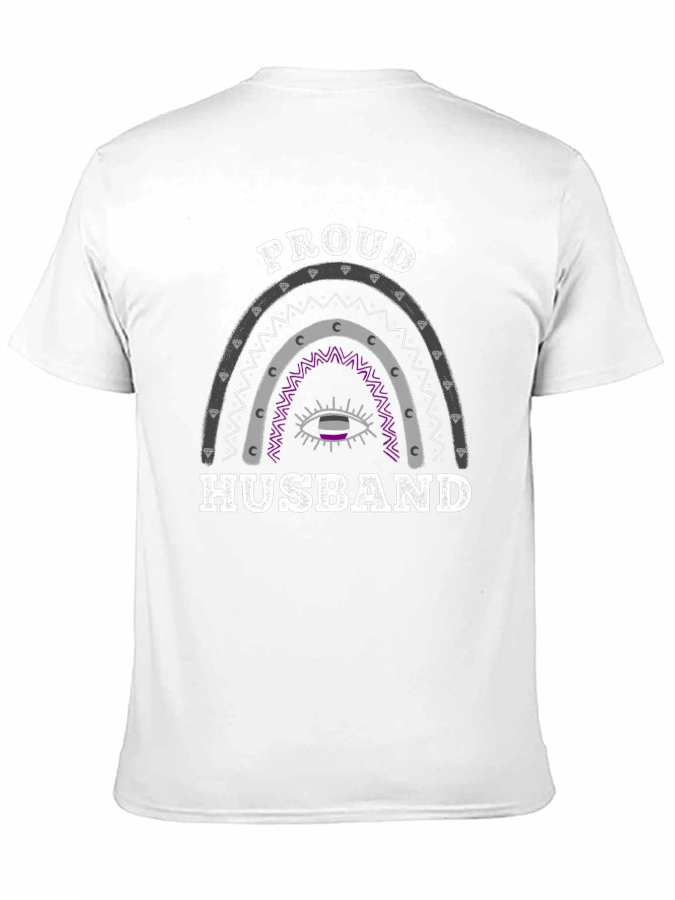 Proud Husband Asexual Pride Rainbow Graphic T-Shirt