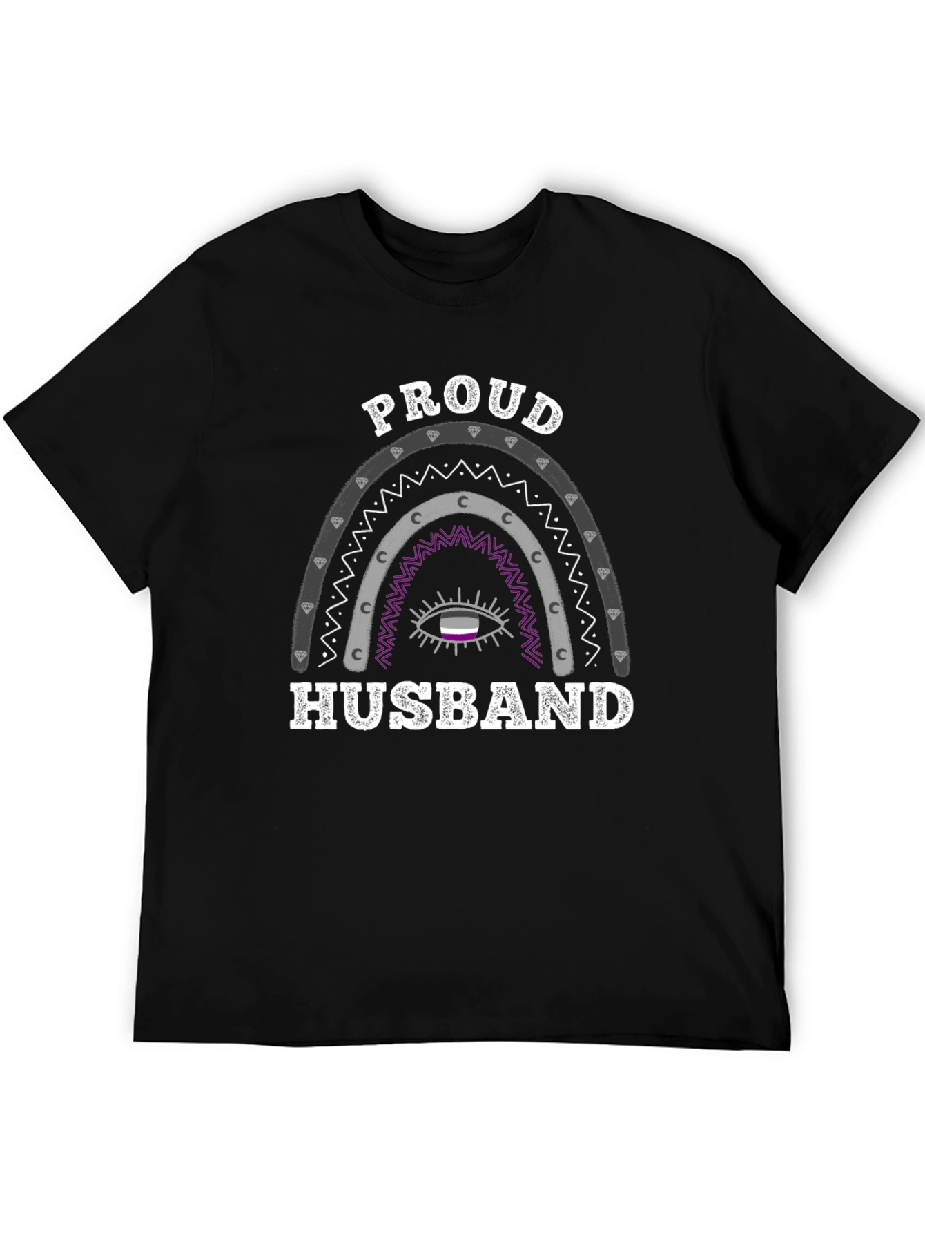Proud Husband Asexual Pride Rainbow Graphic T-Shirt