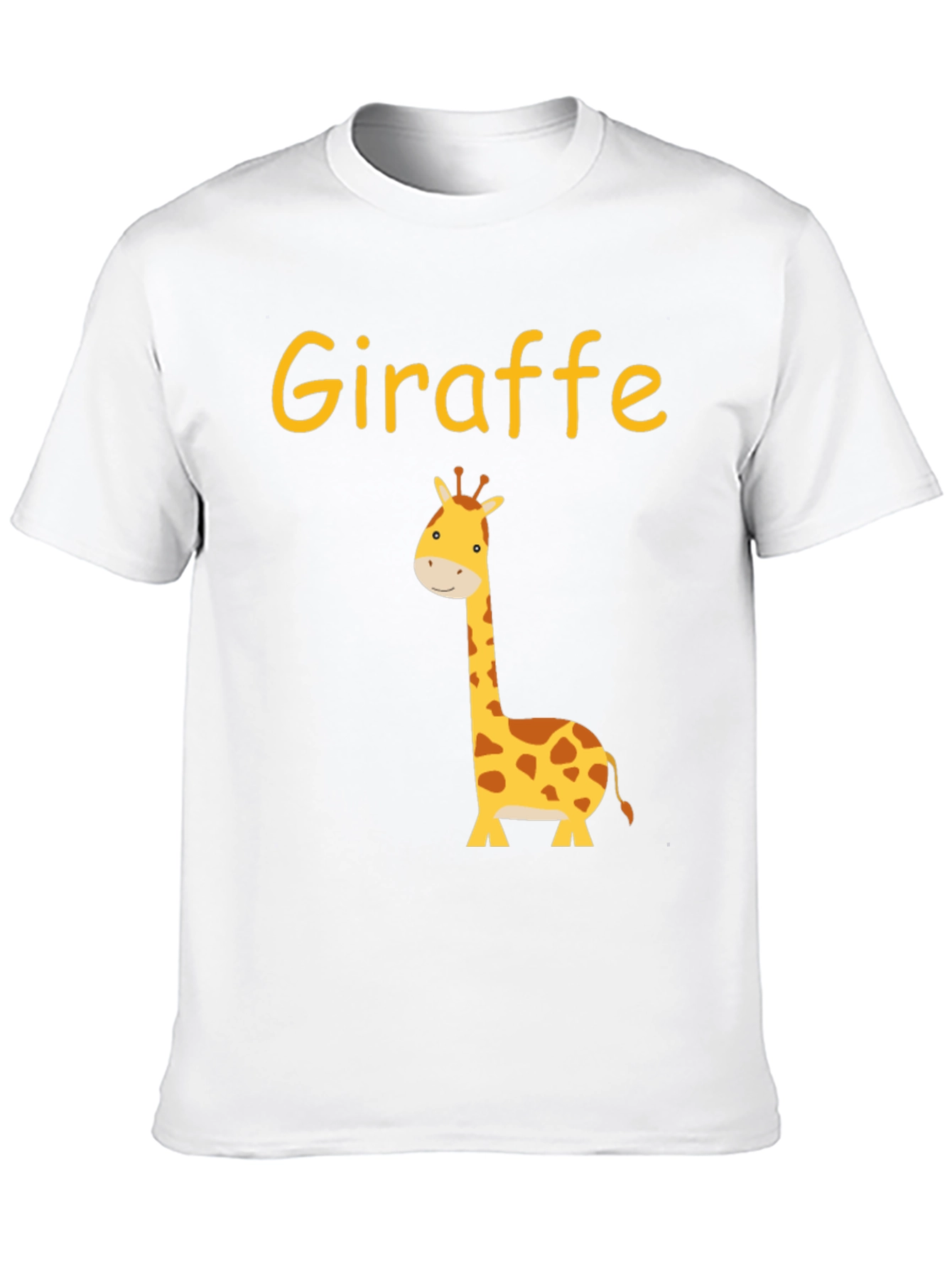 Cute Giraffe Graphic Tee - Black Cotton T-Shirt