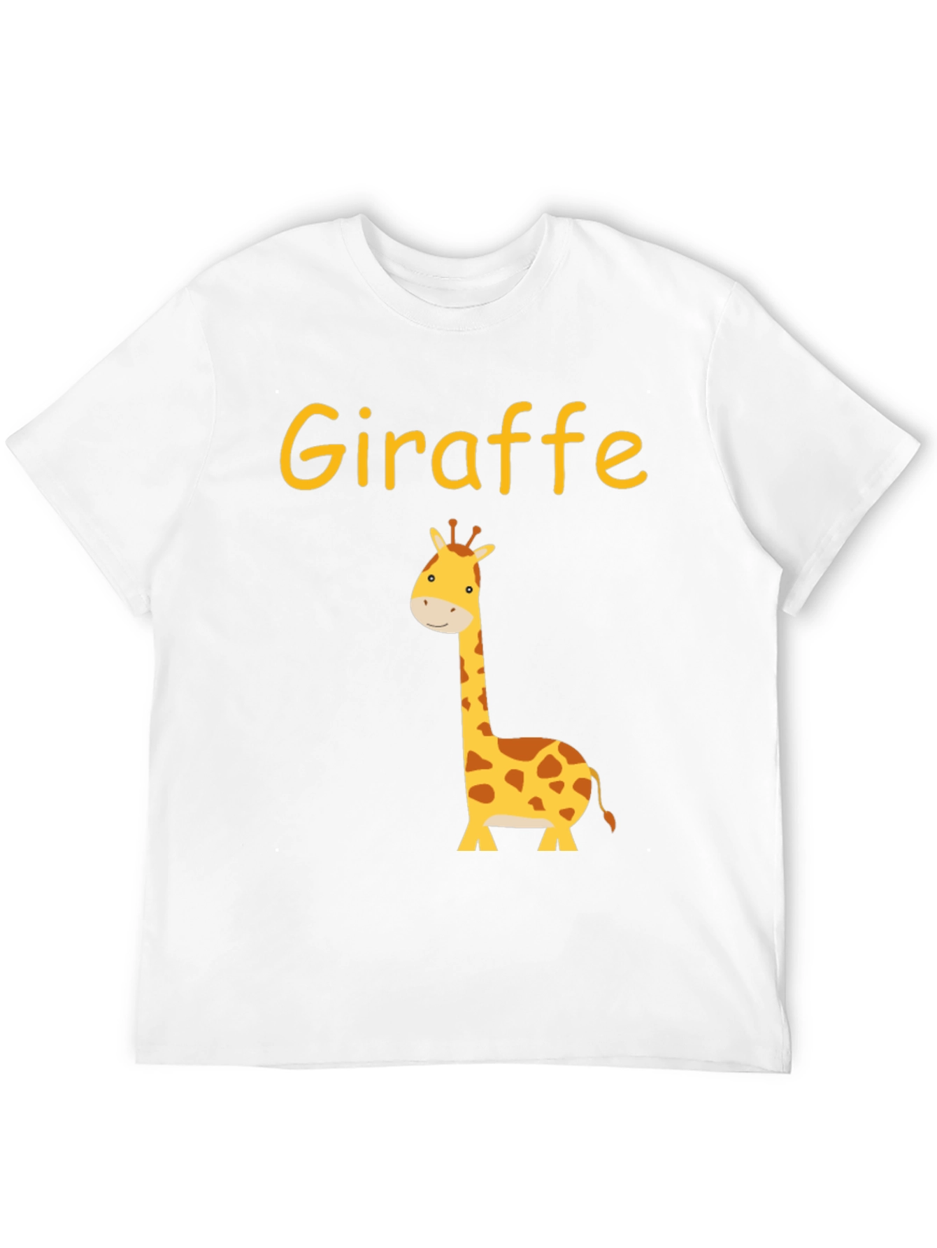 Cute Giraffe Graphic Tee - Black Cotton T-Shirt
