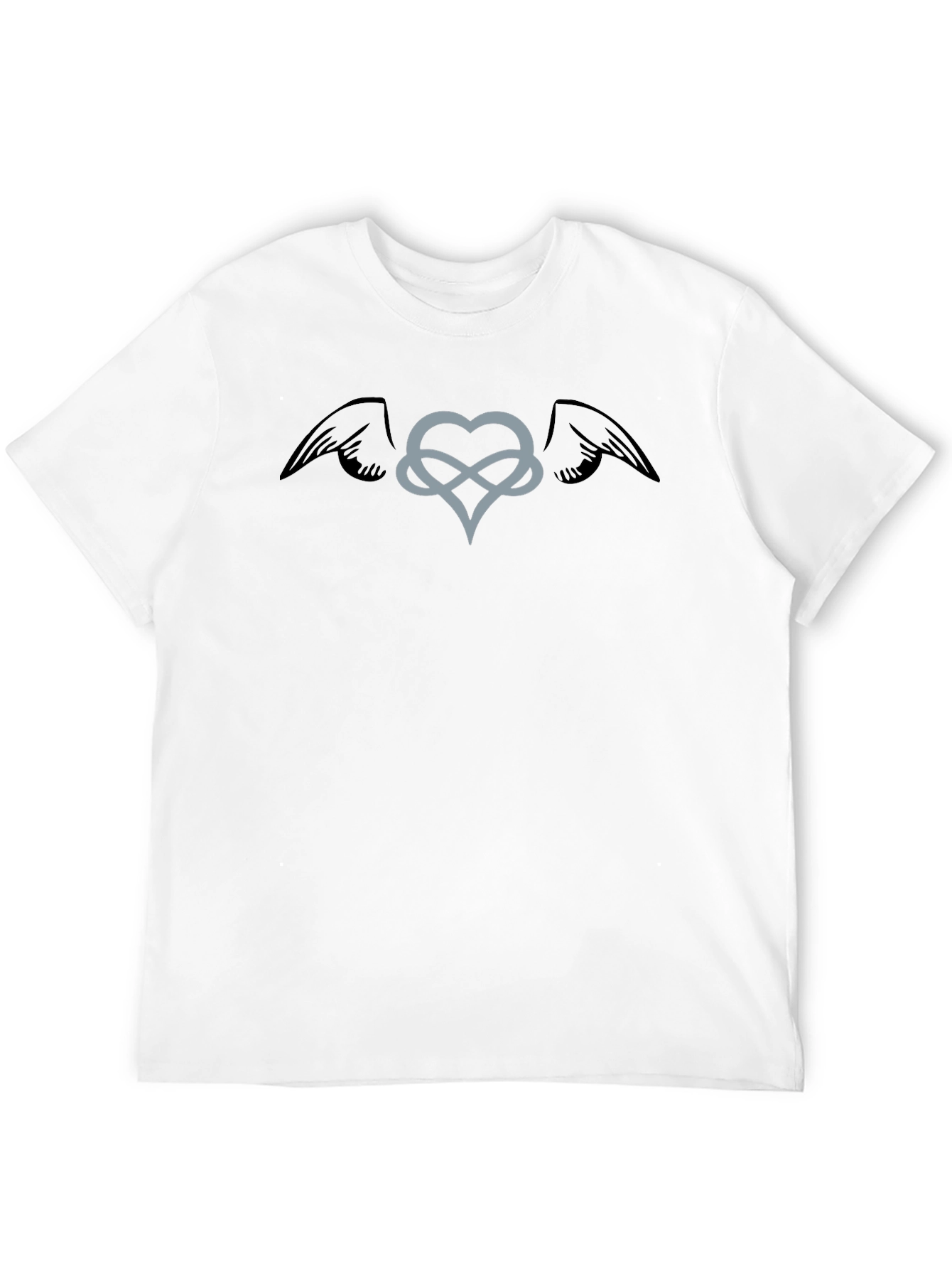 Heart Infinity Wings Graphic Tee - Mens Black T-Shirt