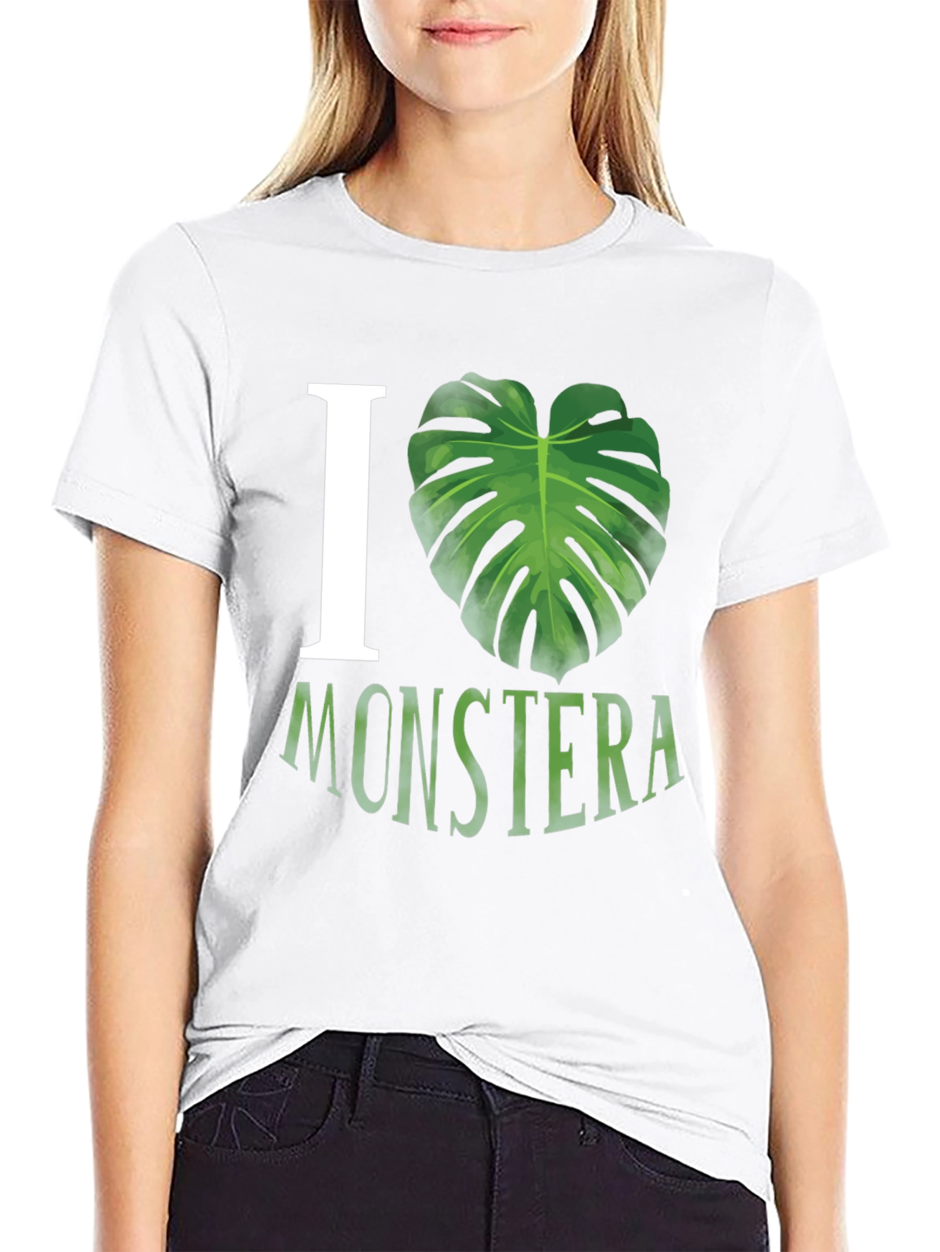 I Love Monstera Black T-Shirt Tropical Plant Tee