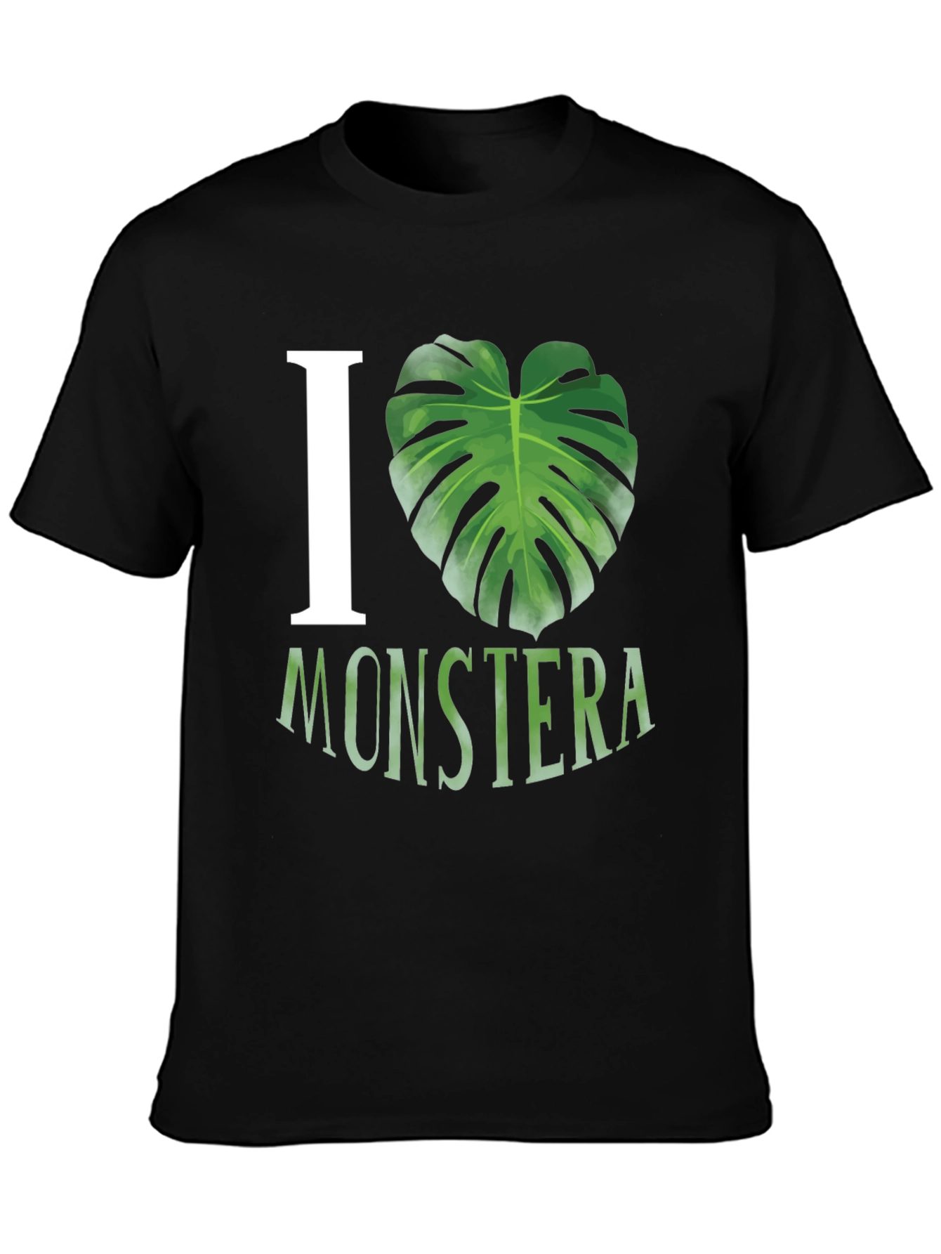 I Love Monstera Black T-Shirt Tropical Plant Tee
