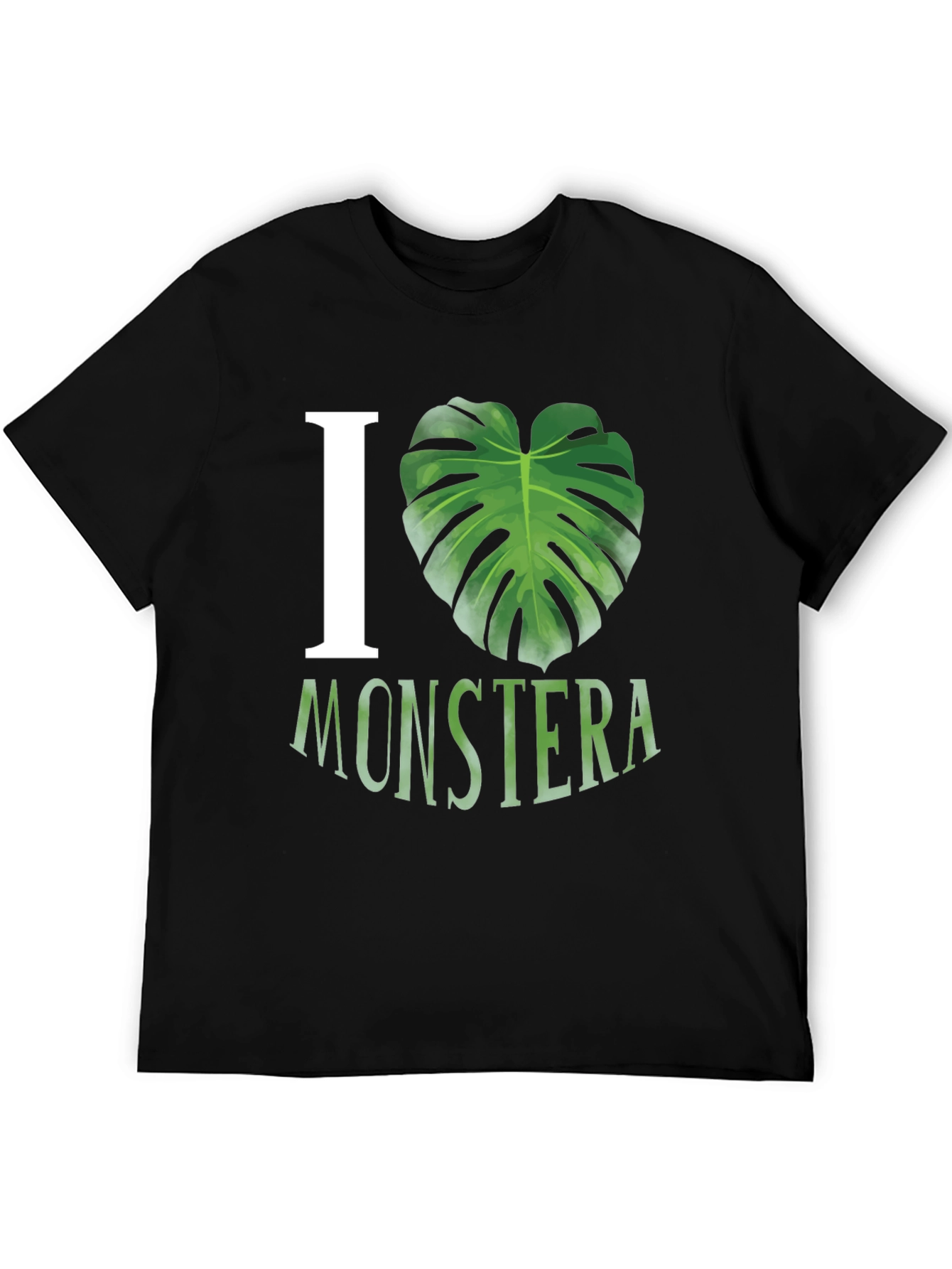 I Love Monstera Black T-Shirt Tropical Plant Tee