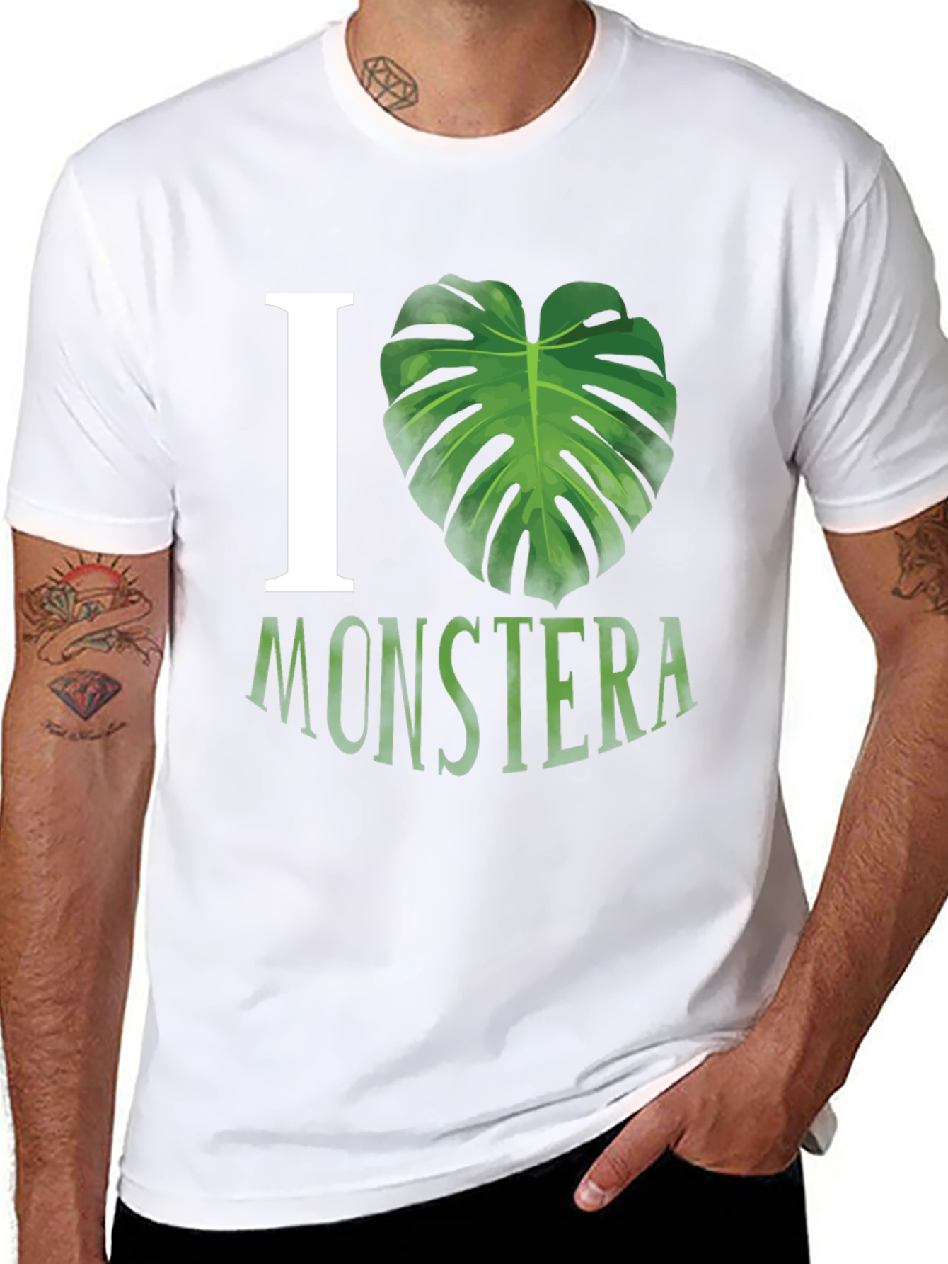 I Love Monstera Black T-Shirt Tropical Plant Tee