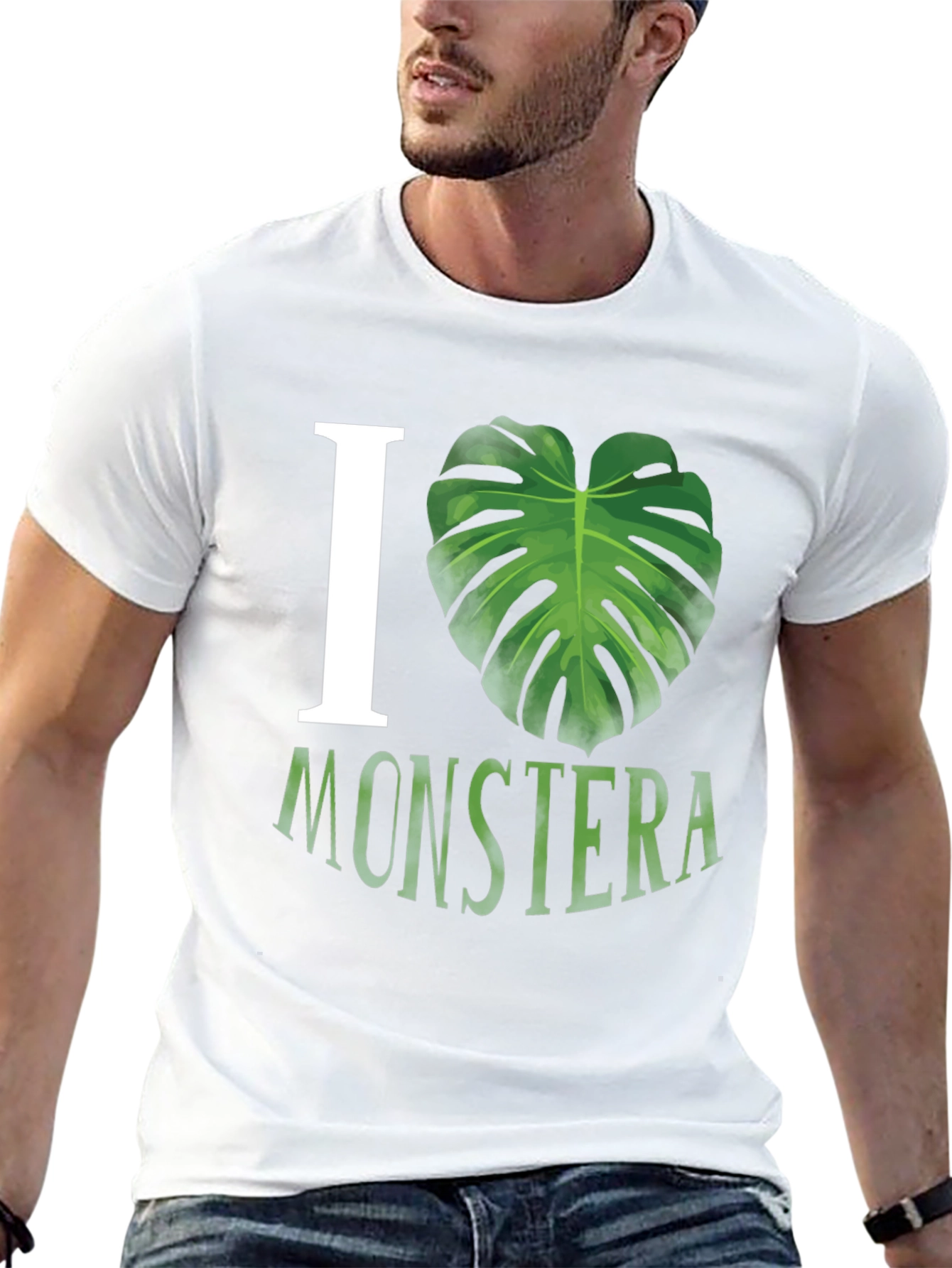 I Love Monstera Black T-Shirt Tropical Plant Tee