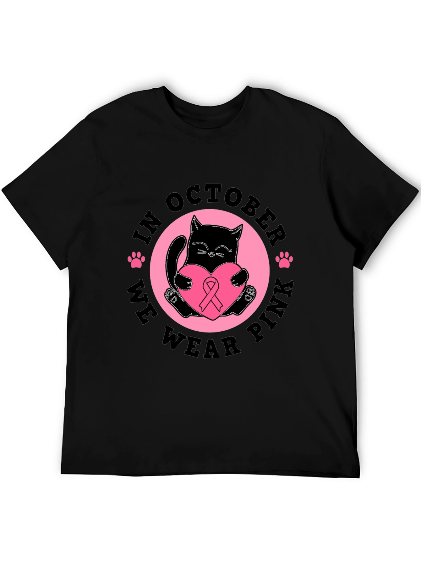 Breast Cancer Awareness Cat T-Shirt