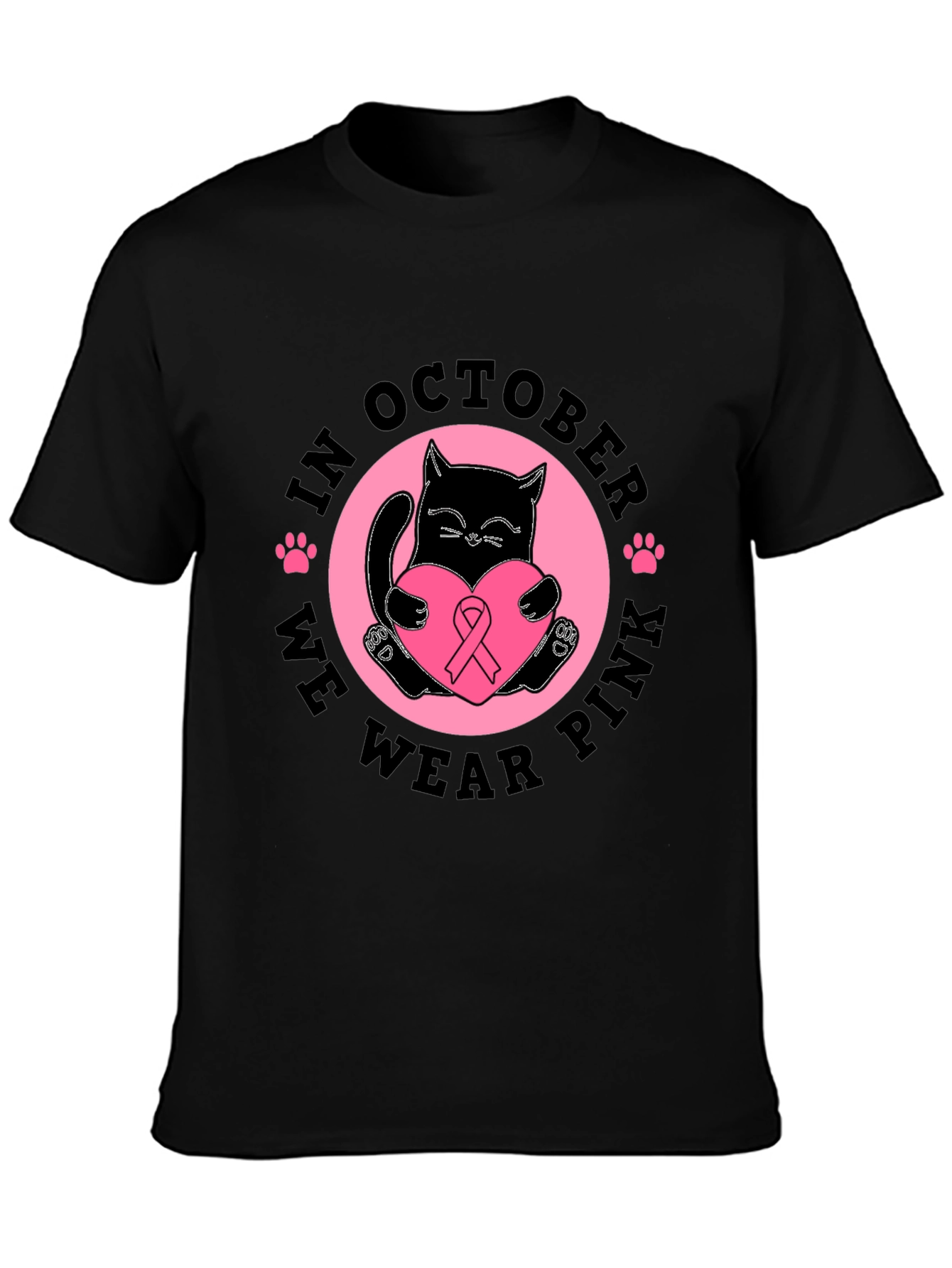 Breast Cancer Awareness Cat T-Shirt