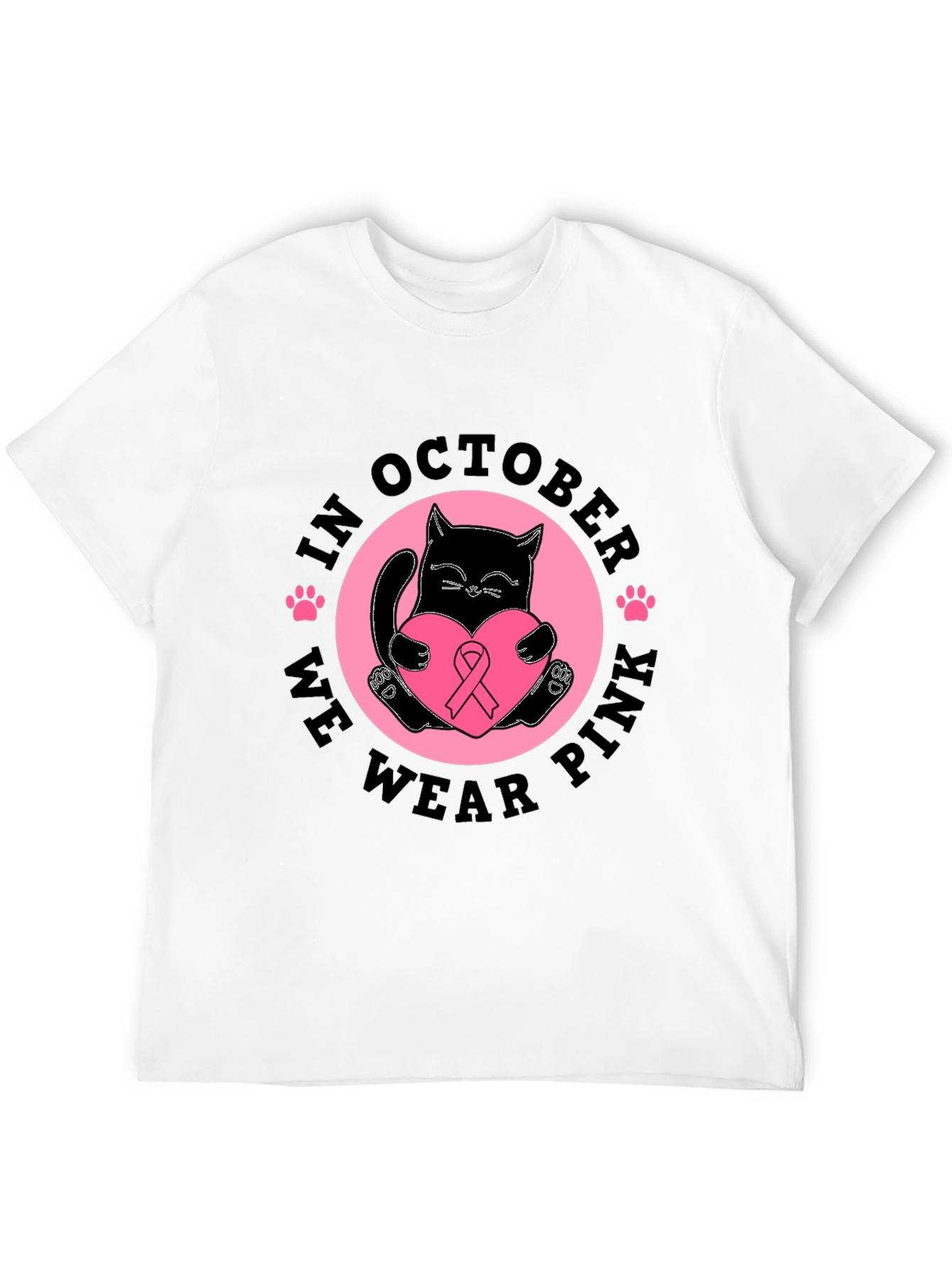 Breast Cancer Awareness Cat T-Shirt