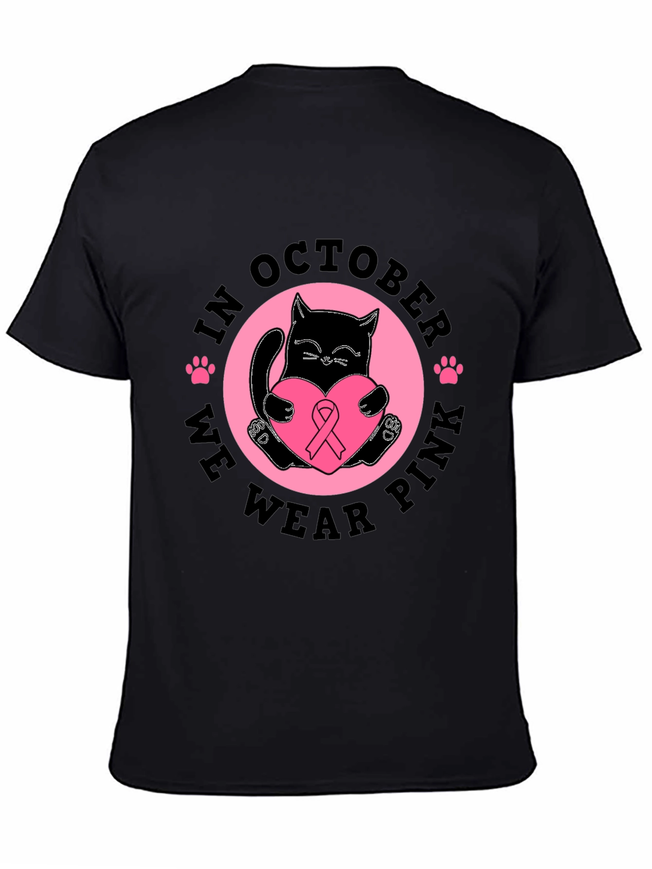Breast Cancer Awareness Cat T-Shirt