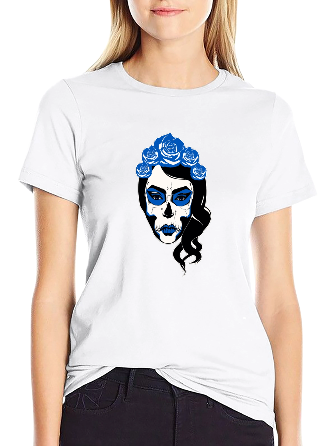 Sugar Skull Woman Black T-Shirt