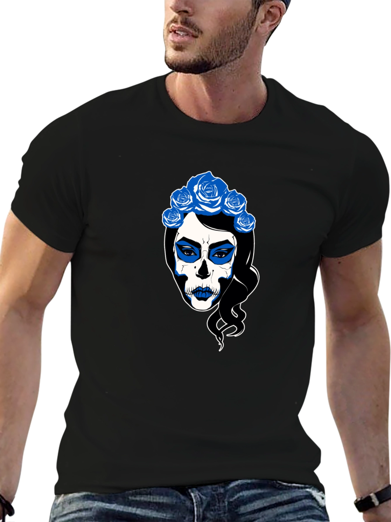 Sugar Skull Woman Black T-Shirt