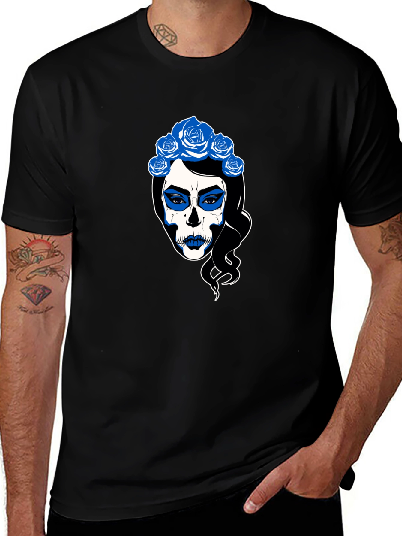Sugar Skull Woman Black T-Shirt