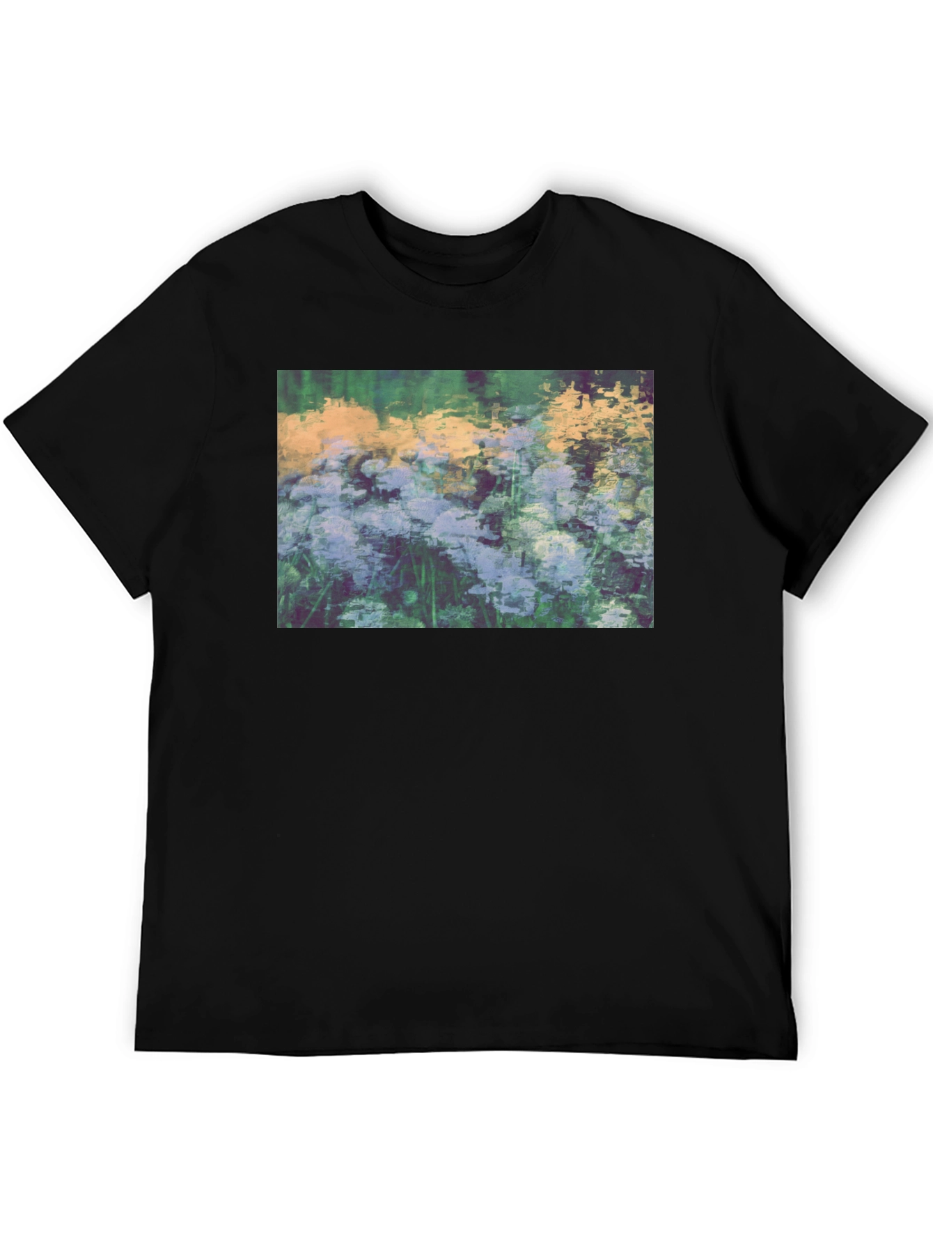 Floral Impressionist Black T-Shirt