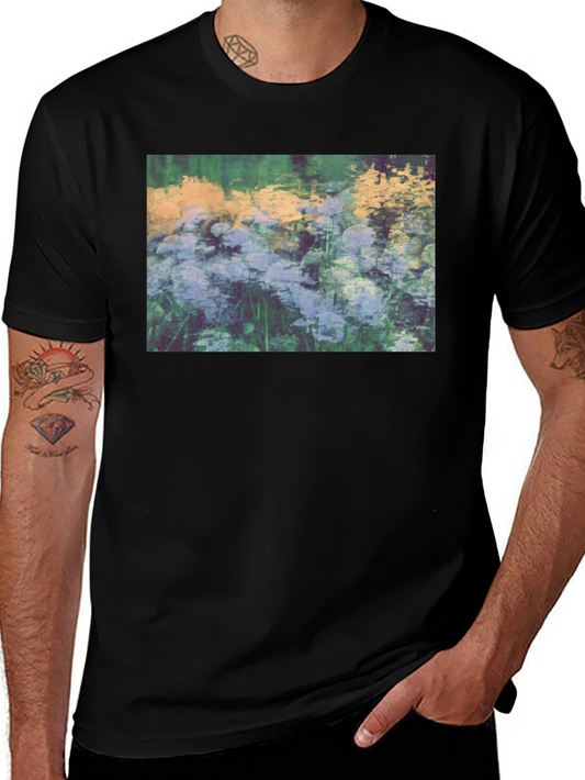 Floral Impressionist Black T-Shirt