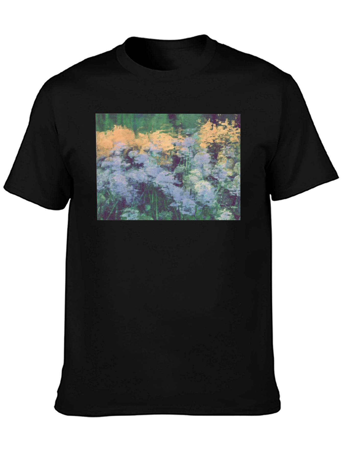 Floral Impressionist Black T-Shirt