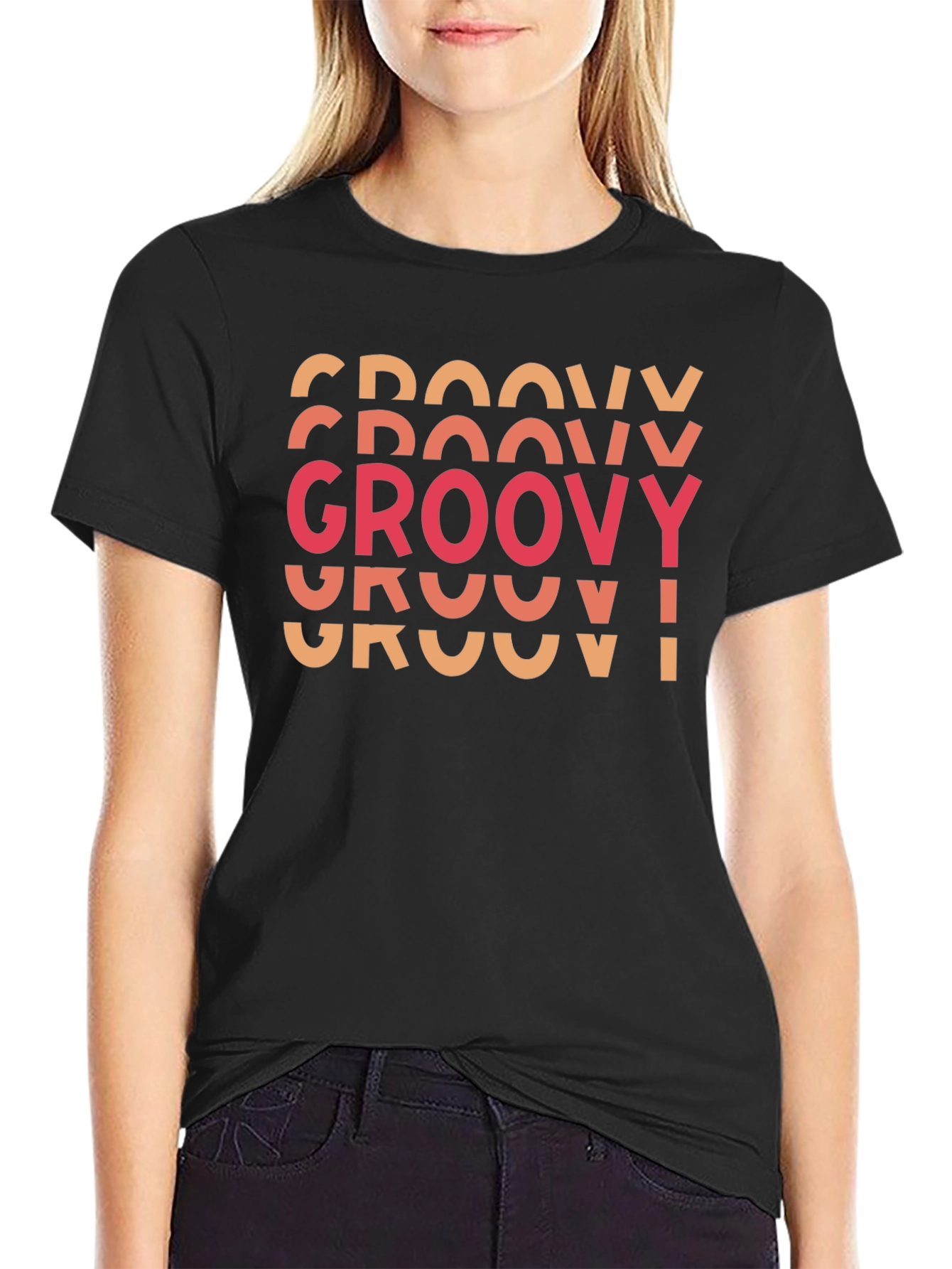 Groovy Retro Graphic Tee - Classic Black T-Shirt