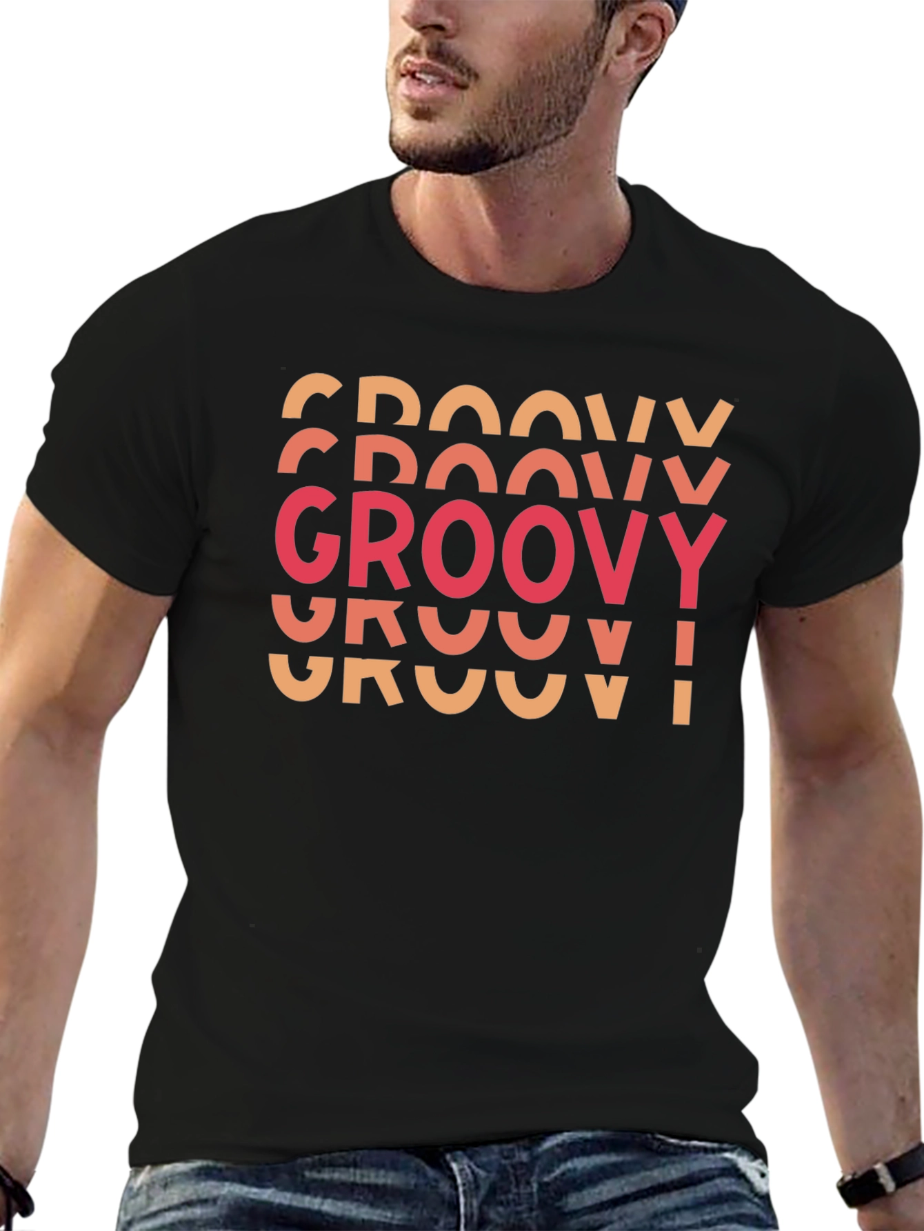 Groovy Retro Graphic Tee - Classic Black T-Shirt