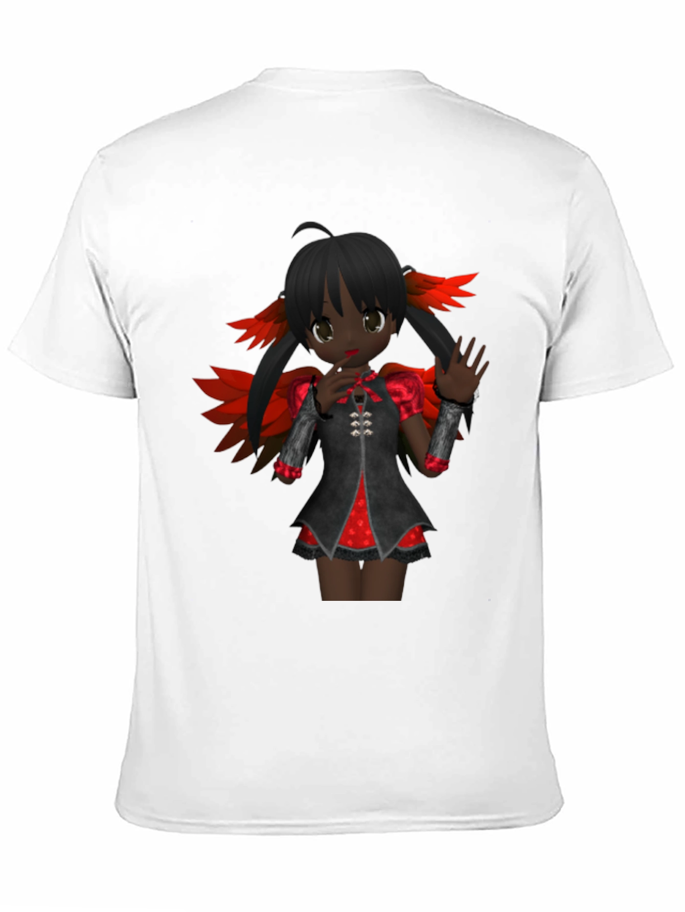 Anime Girl Graphic Tee - Dark Fantasy Style