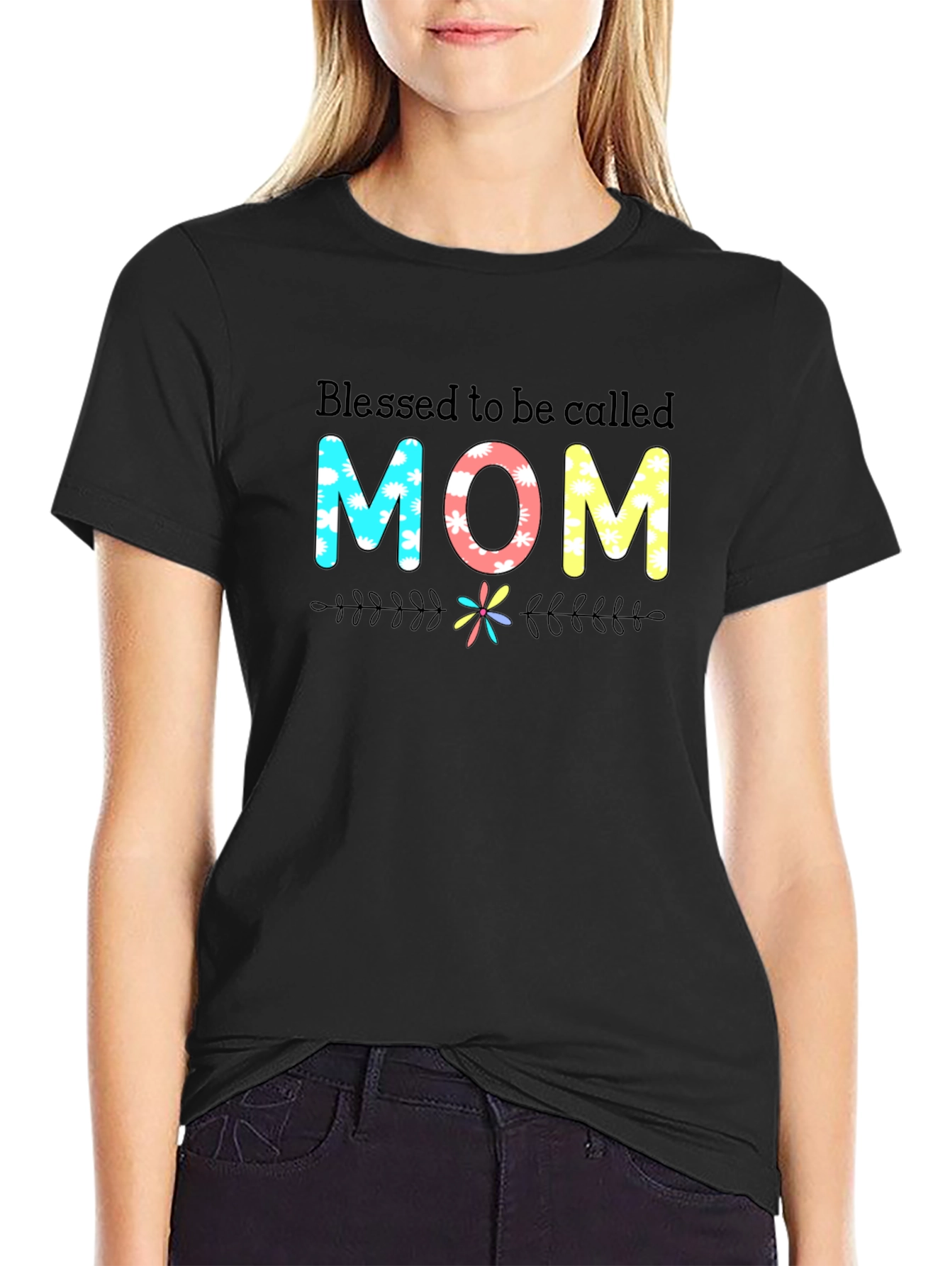 Blessed Mom Graphic Tee - Stylish Unisex Black T-Shirt