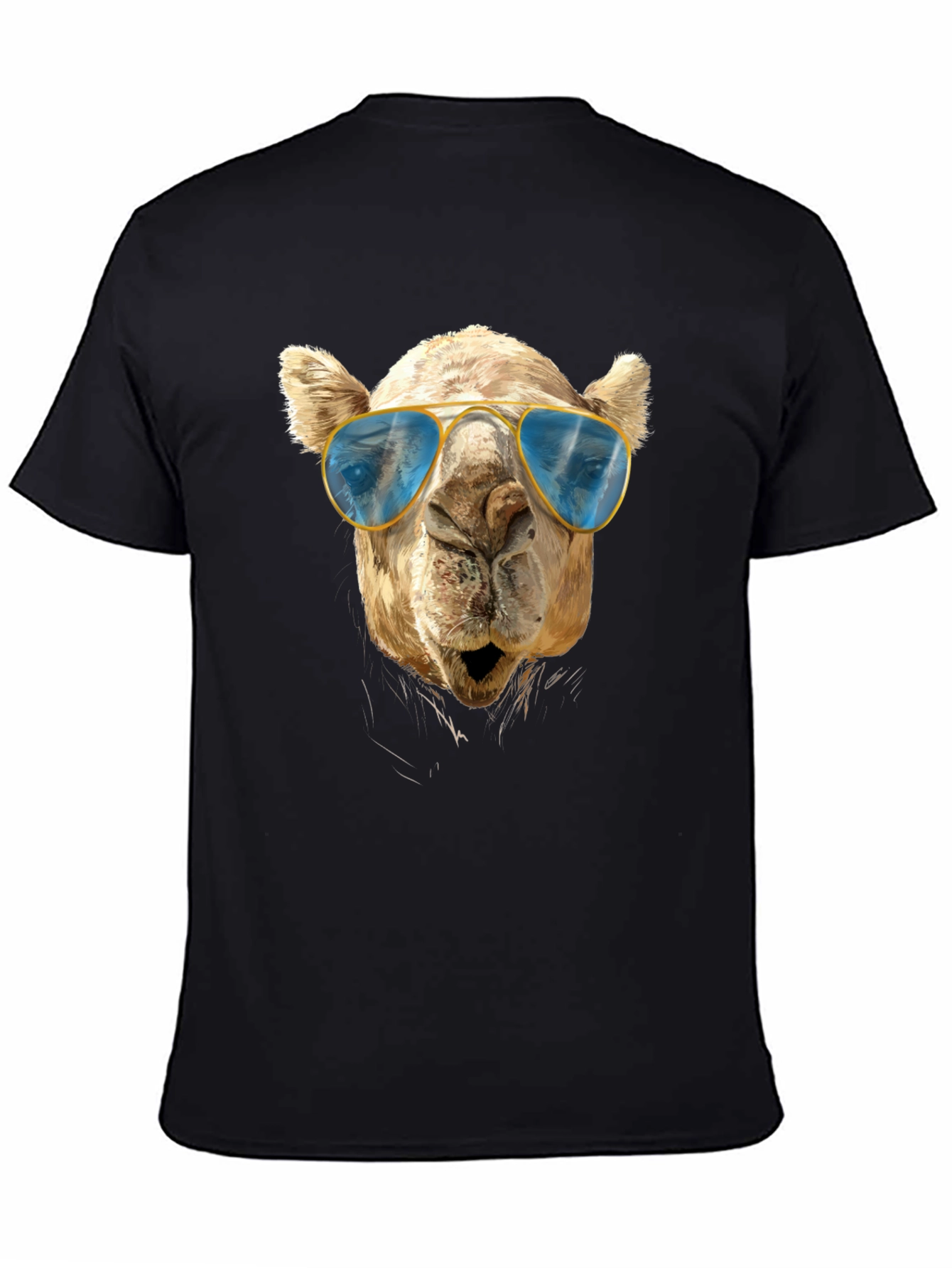 Cool Camel Tee - Sunglasses Graphic Black T-Shirt