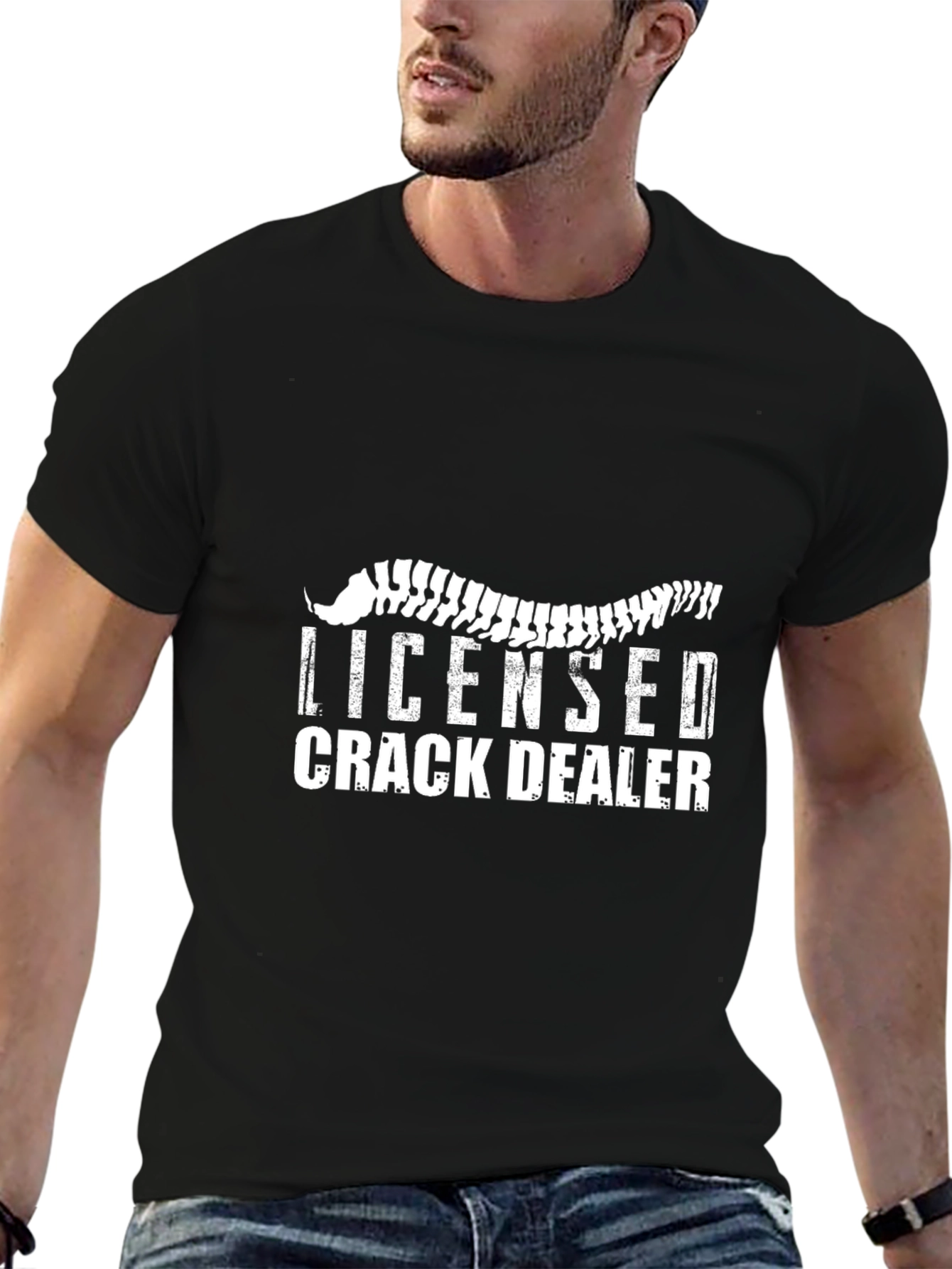 Licensed Crack Dealer Funny Graphic Tee - Black