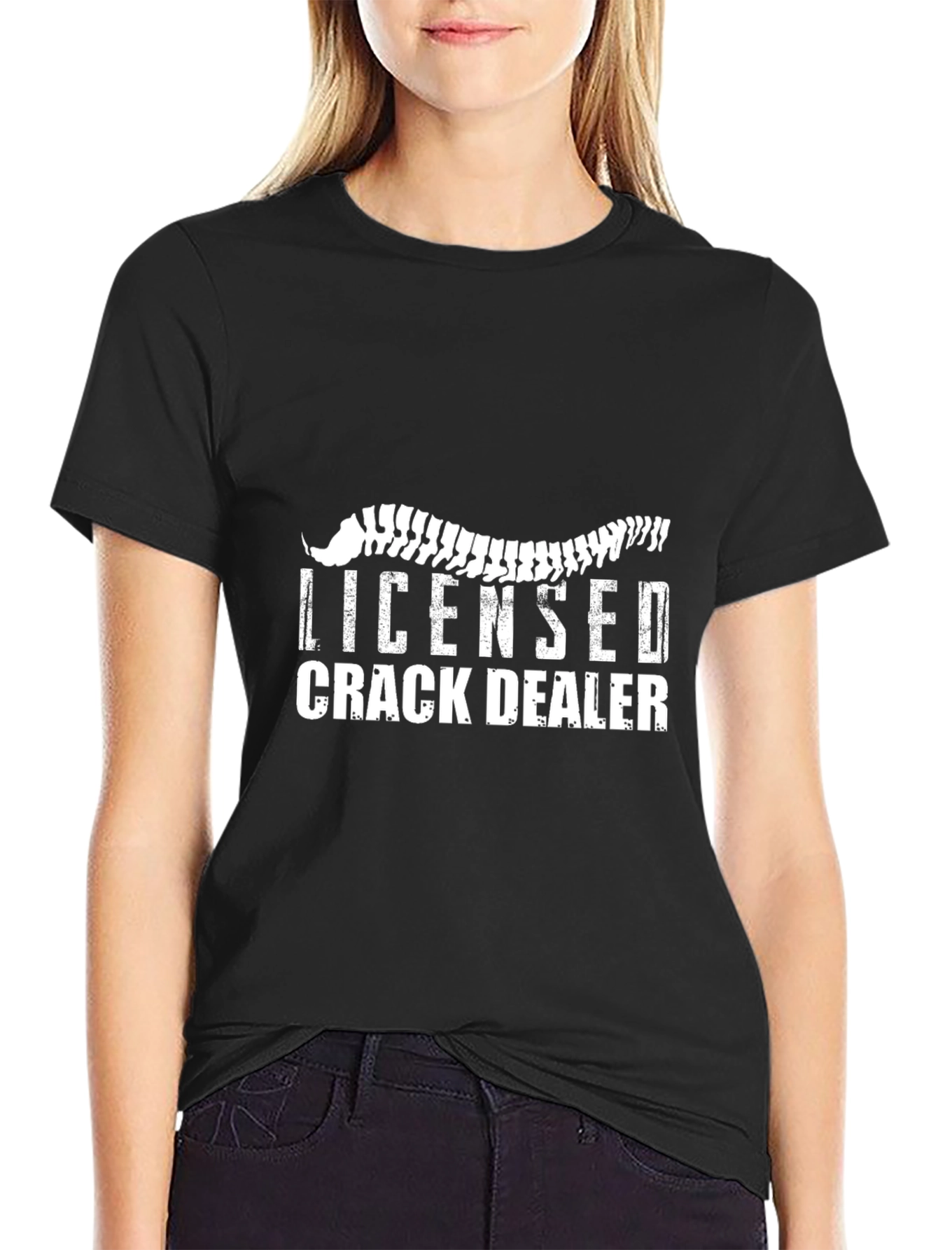 Licensed Crack Dealer Funny Graphic Tee - Black