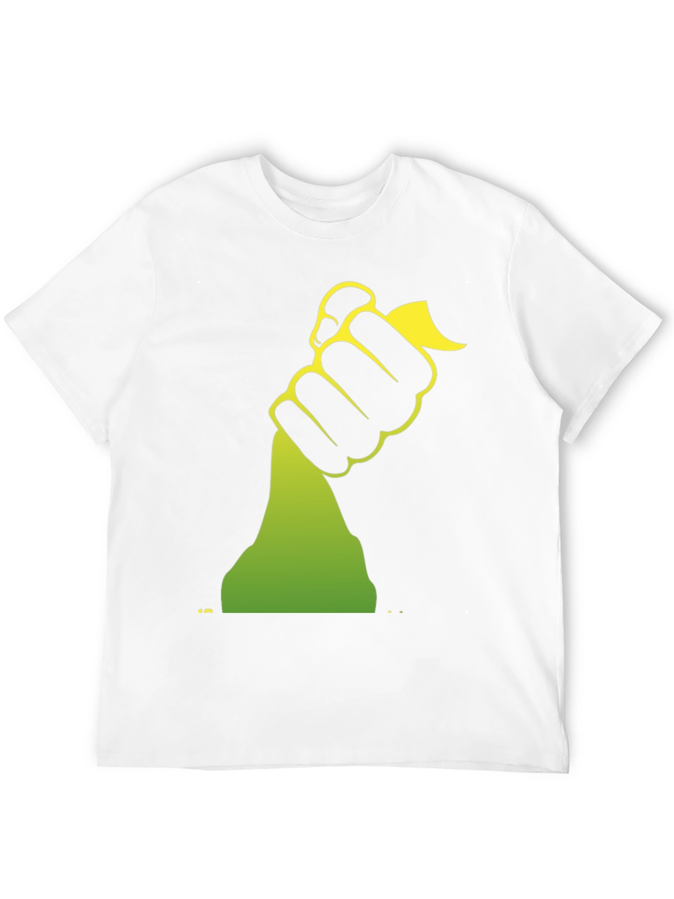 Black Graphic Tee - Hand Holding Green Object