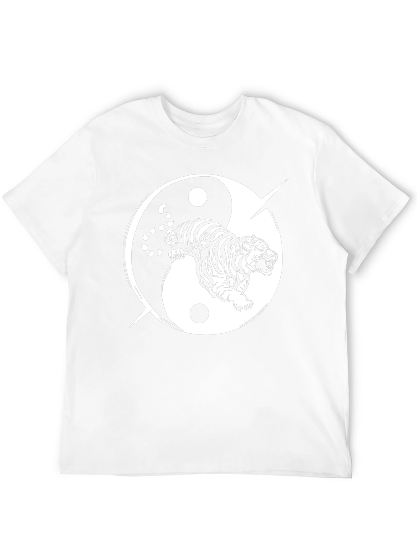 Yin Yang Tiger Graphic Tee - Black Cotton