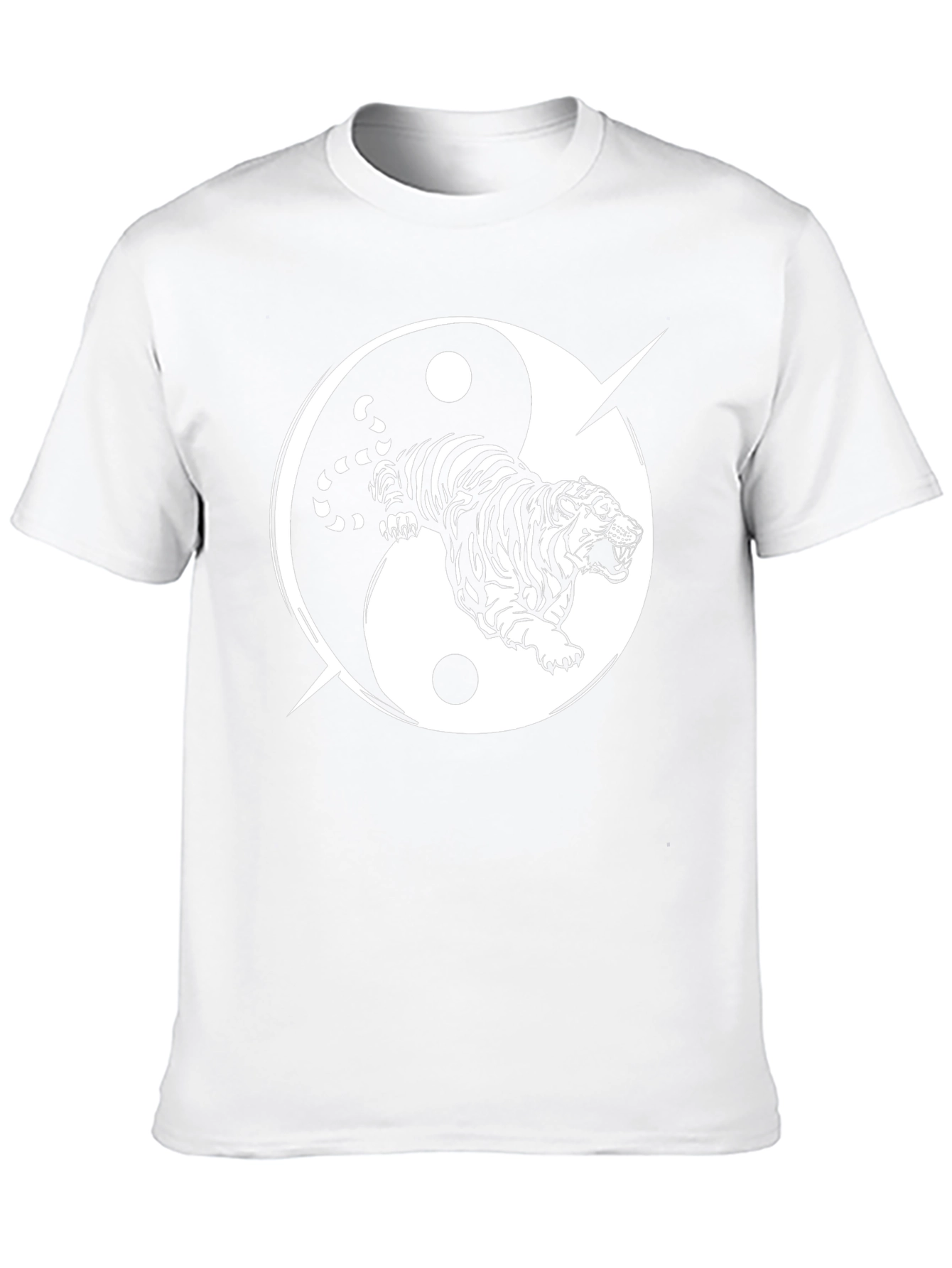 Yin Yang Tiger Graphic Tee - Black Cotton