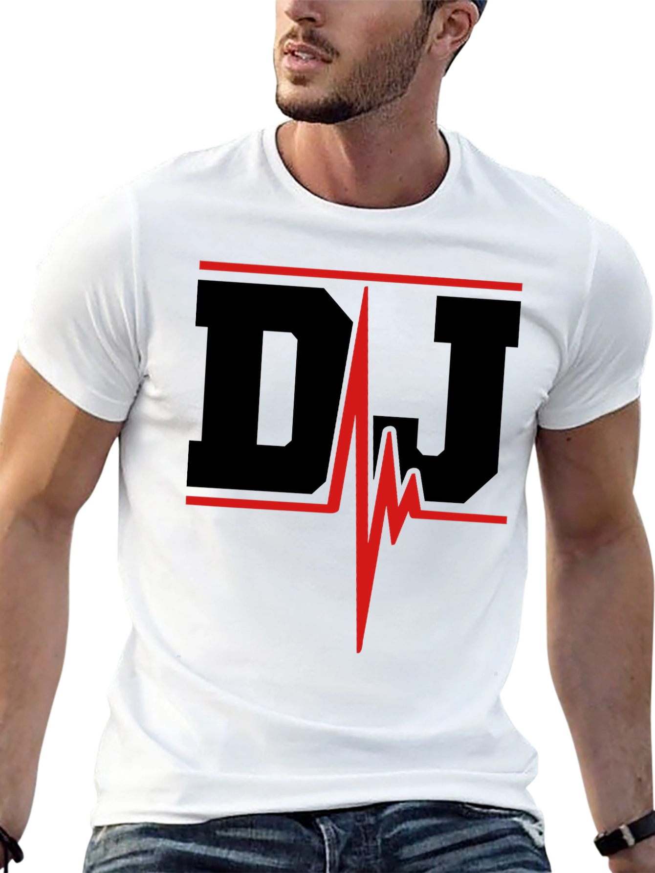 DJ Heartbeat Black Graphic Tee