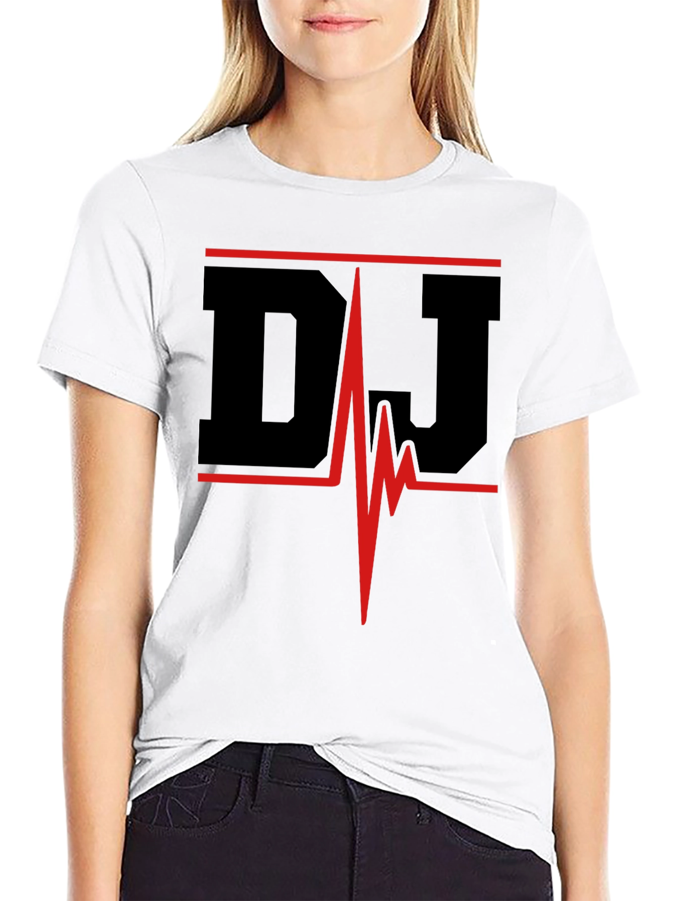 DJ Heartbeat Black Graphic Tee