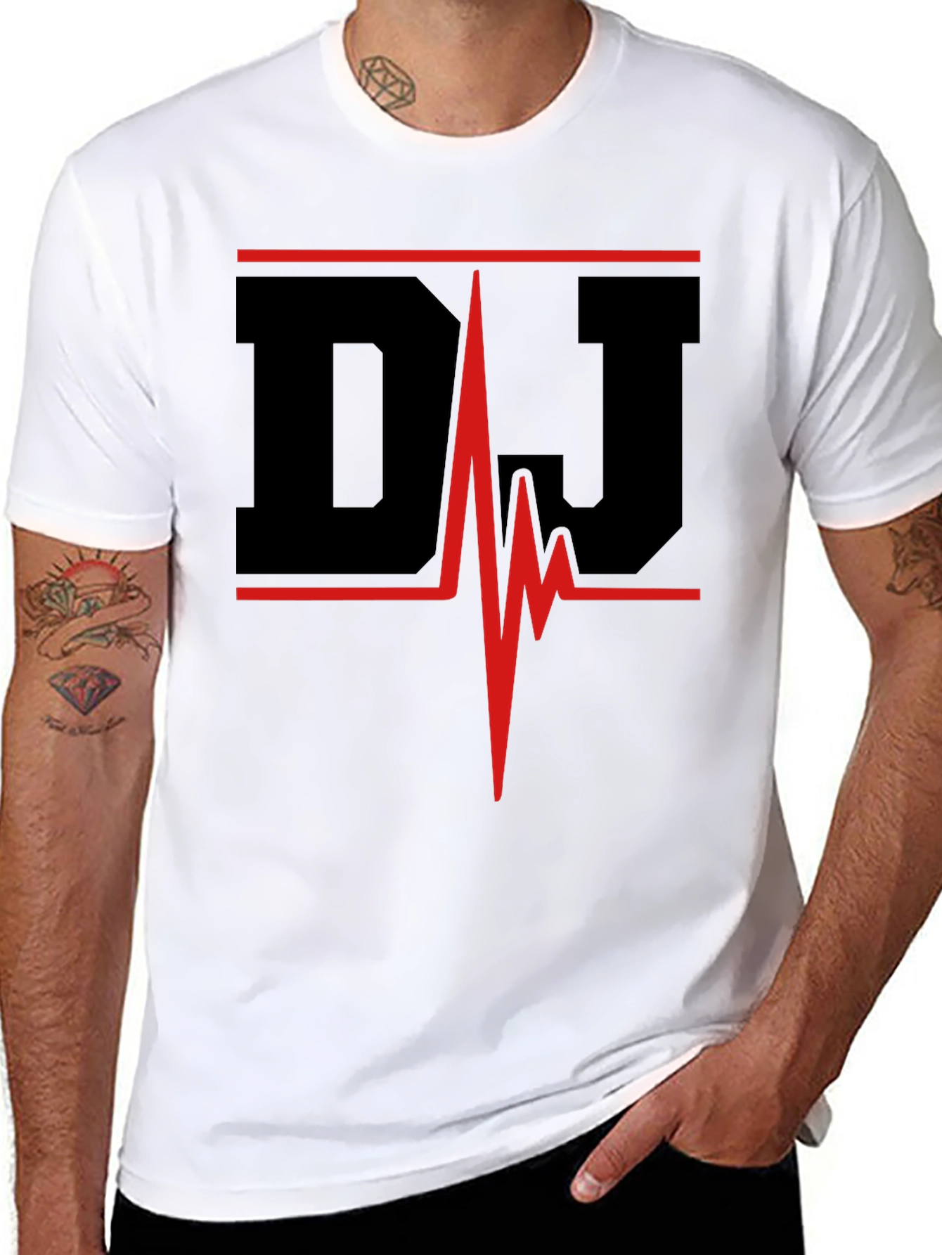 DJ Heartbeat Black Graphic Tee