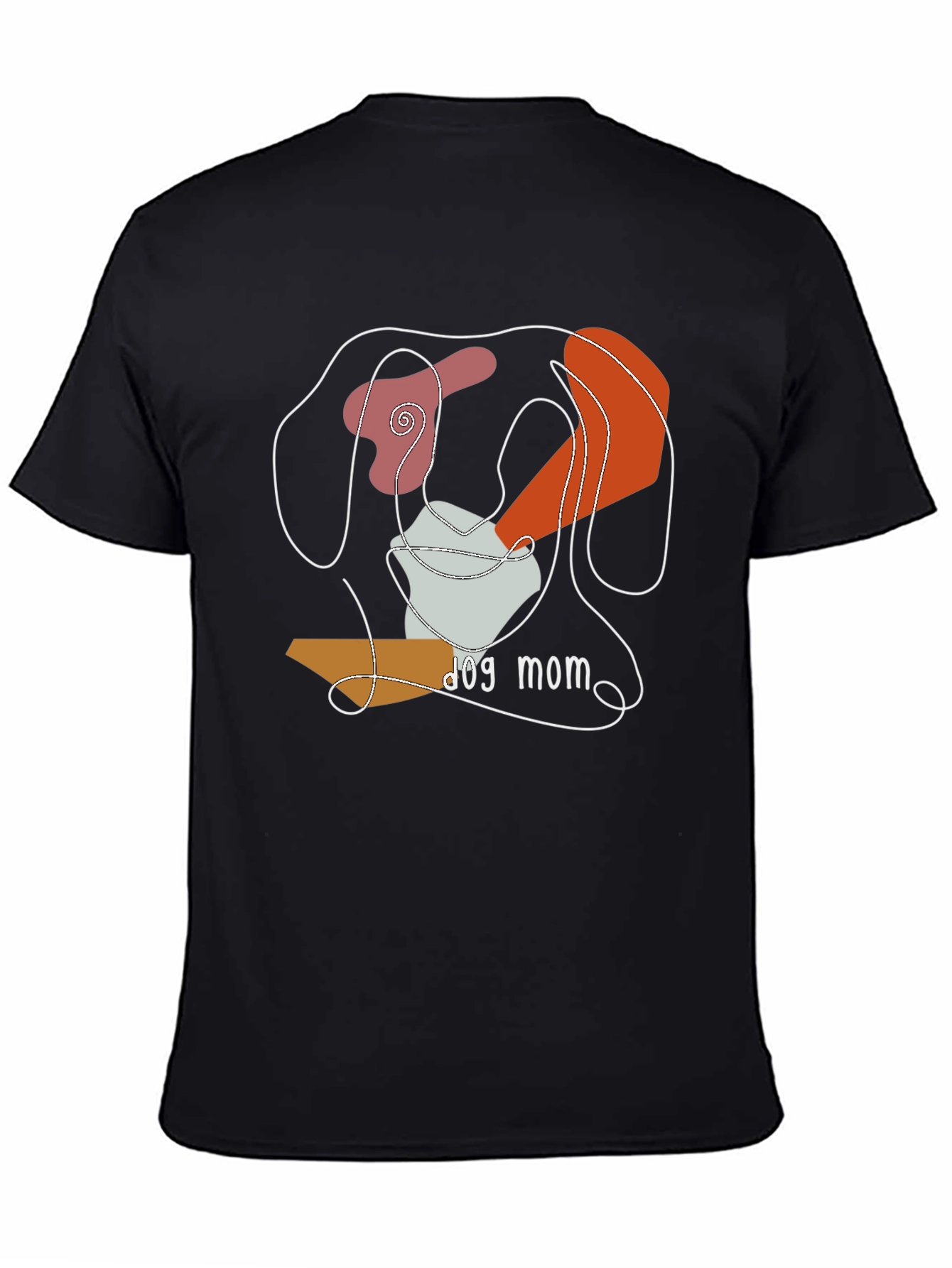 Dog Mom Abstract Graphic Tee - Black