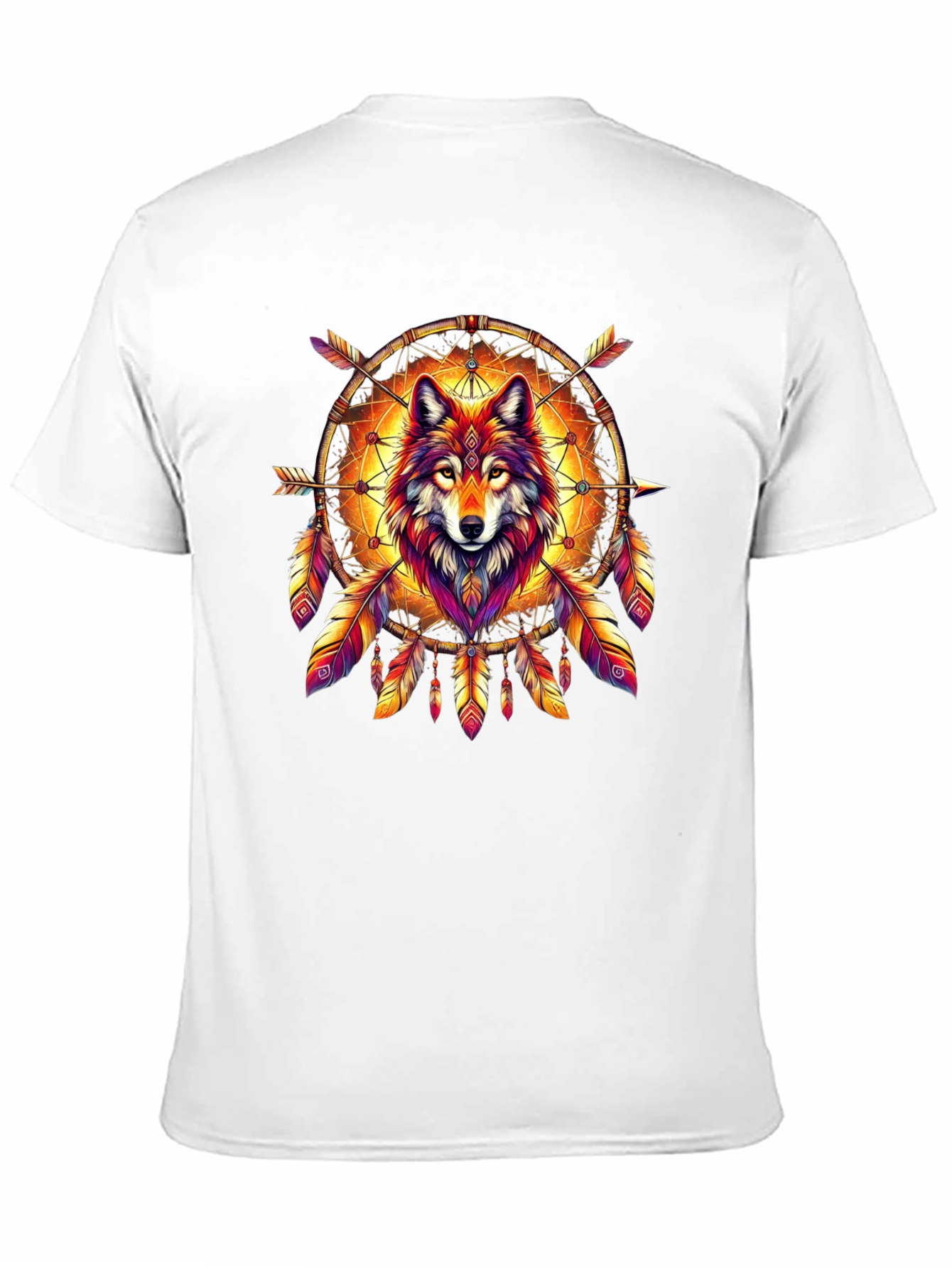 Wolf Dreamcatcher Graphic Tee - Stylish Mens T-Shirt
