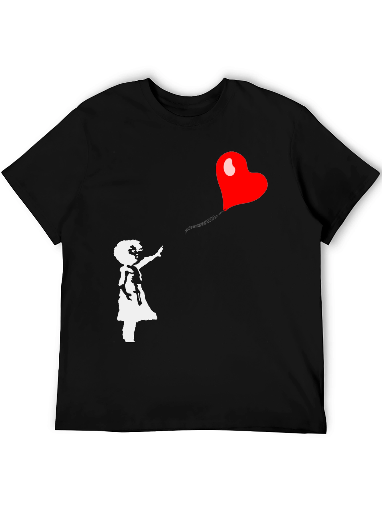 Banksy Girl with Heart Balloon Graphic Tee