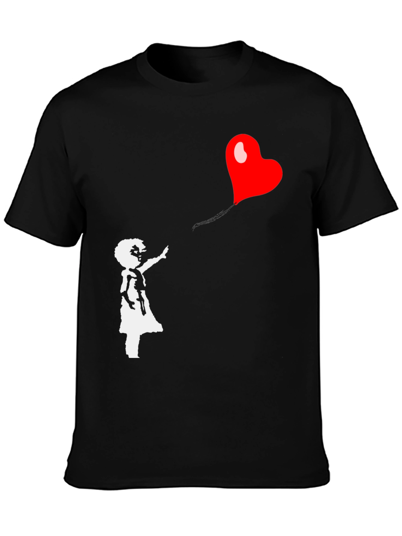 Banksy Girl with Heart Balloon Graphic Tee