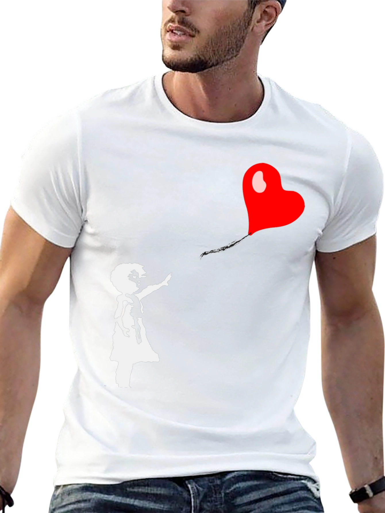 Banksy Girl with Heart Balloon Graphic Tee